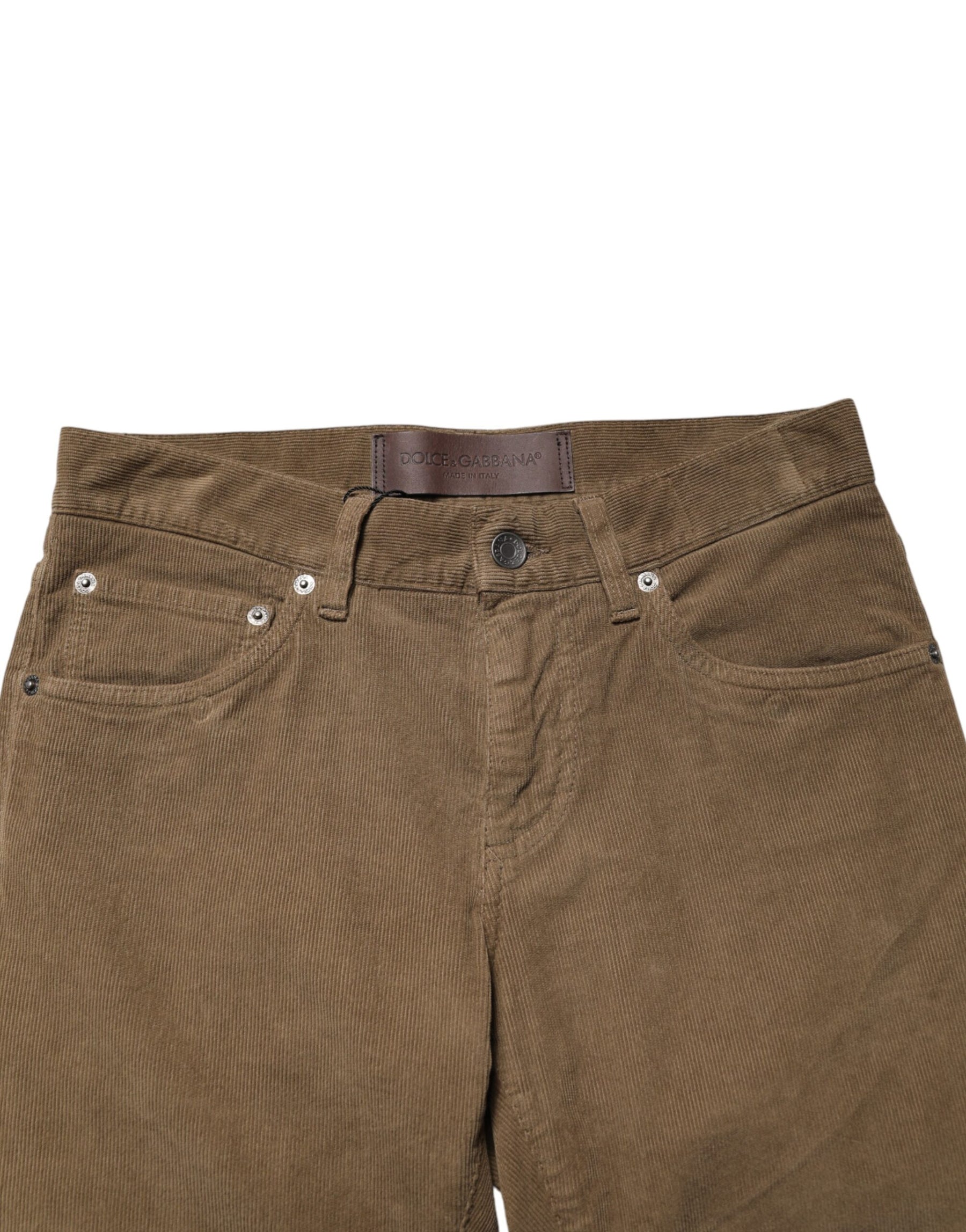 Dolce & Gabbana Brown Cotton Stretch Skinny Men Denim Jeans | Regal Royce