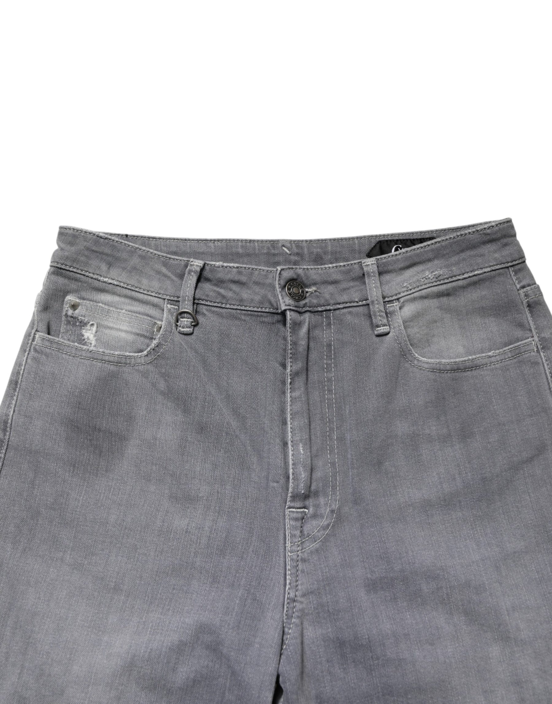 CYCLE Gray Tattered Mid Waist Men Straight Denim Trouser Jeans | Regal Royce