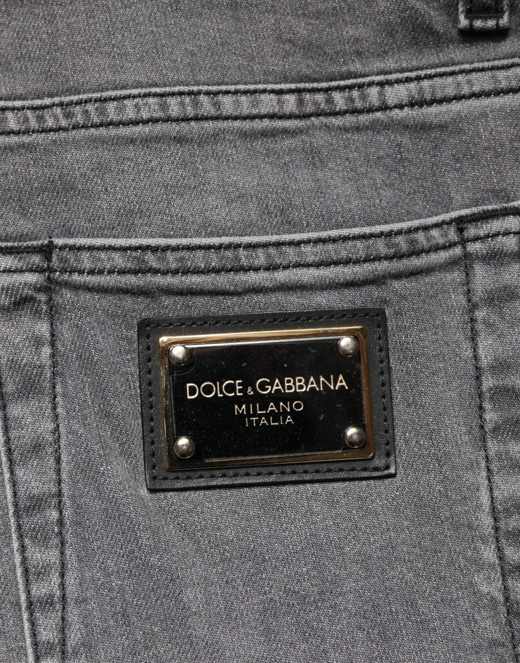 Dolce & Gabbana Gray Cotton Mid Waist Skinny Denim Jeans | Regal Royce