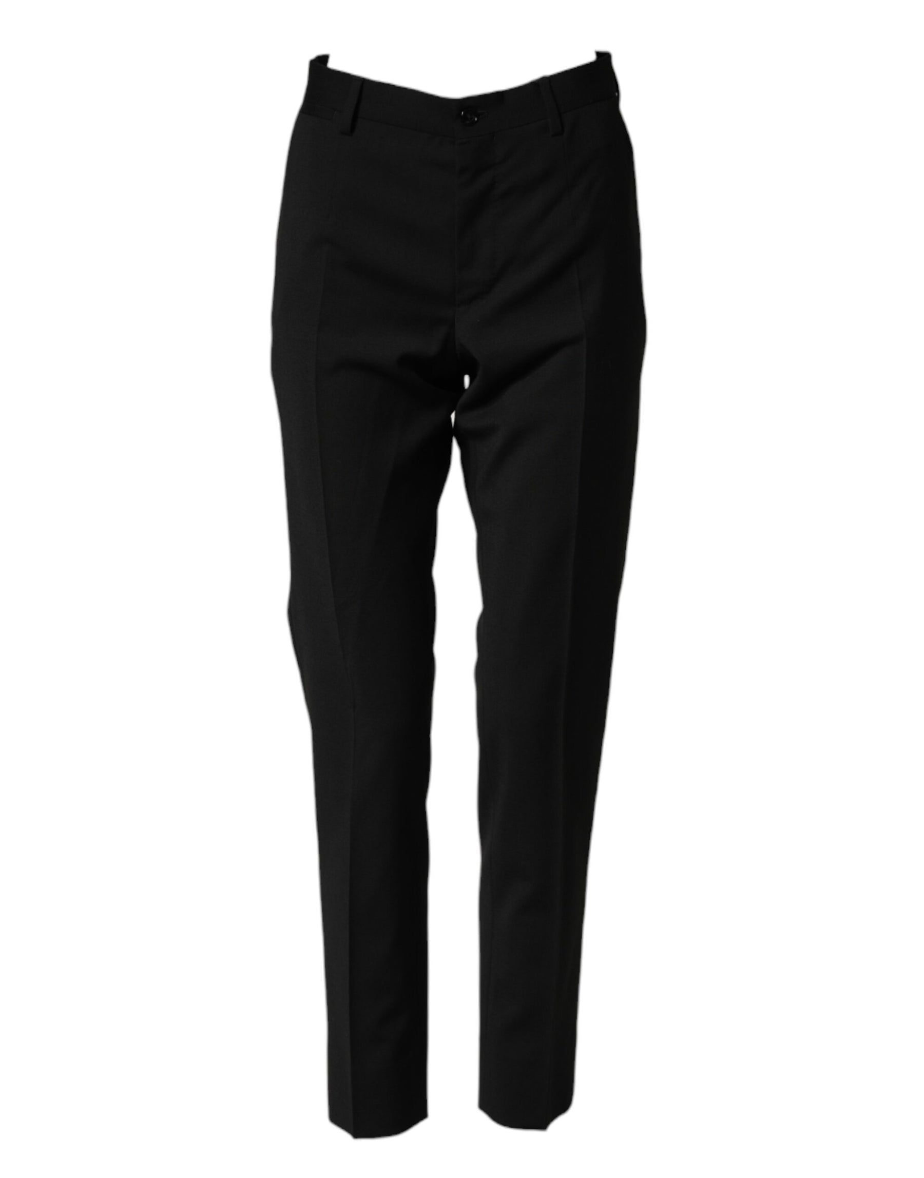 Dolce & Gabbana Black Wool Formal Dress Men Trouser Pants | Regal Royce