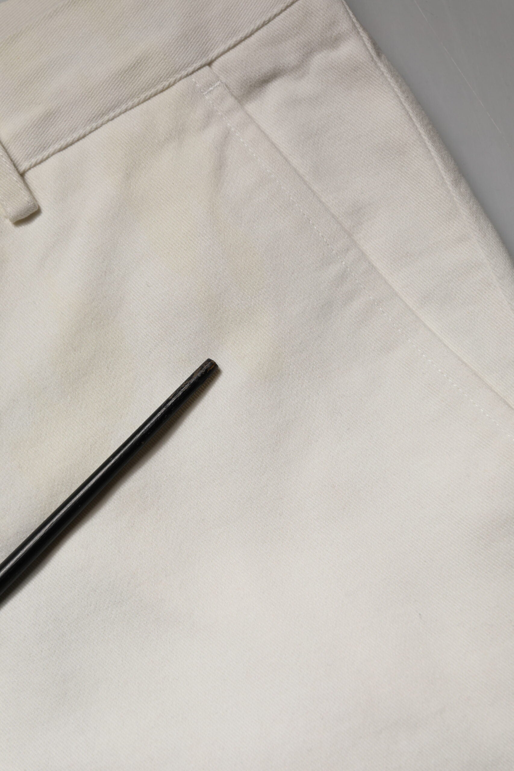 Daniele Alessandrini White Cotton Straight Chino Trouser Pants