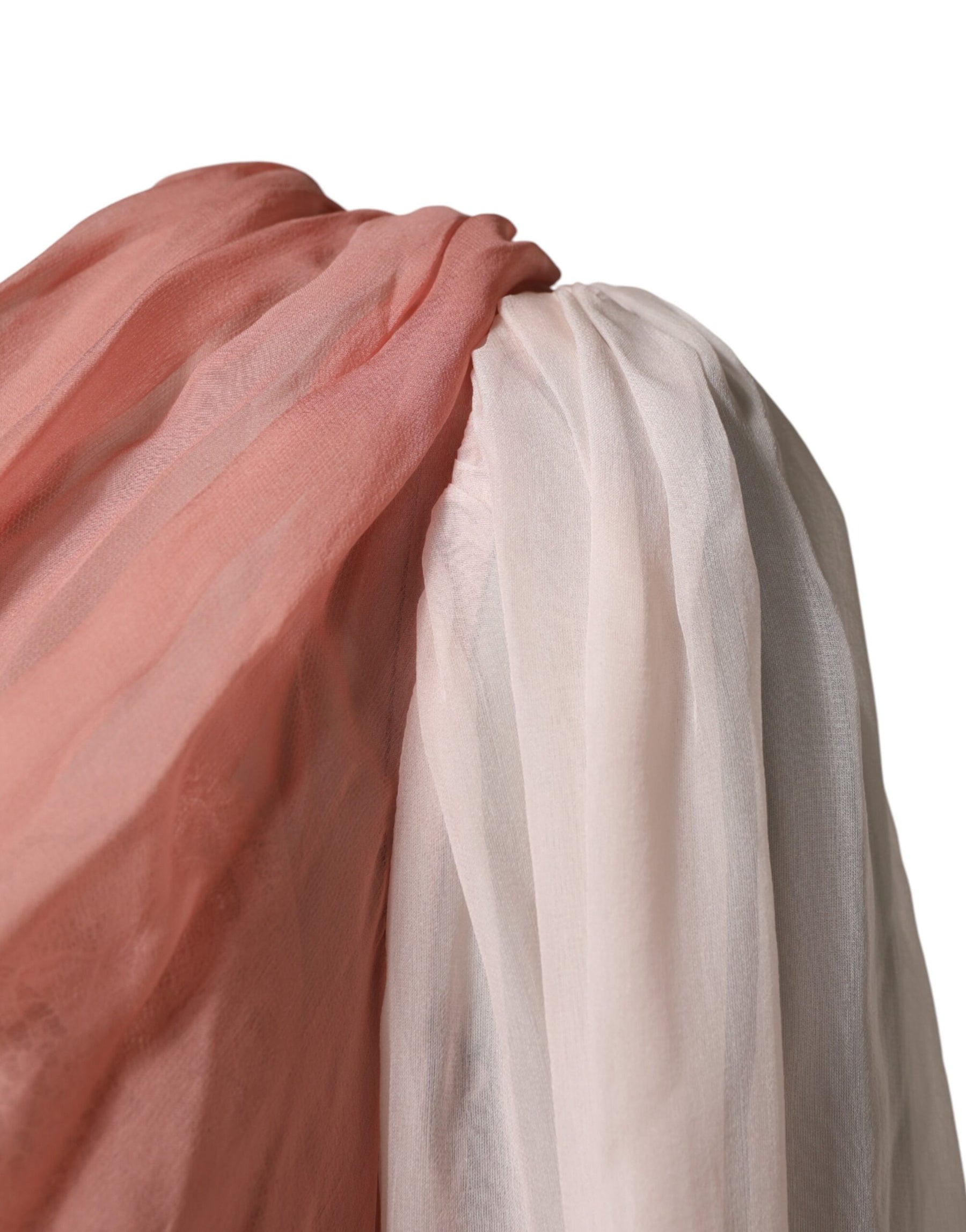 Dolce & Gabbana Pink Silk Tulle Long Sleeve V-neck Dress | Regal Royce