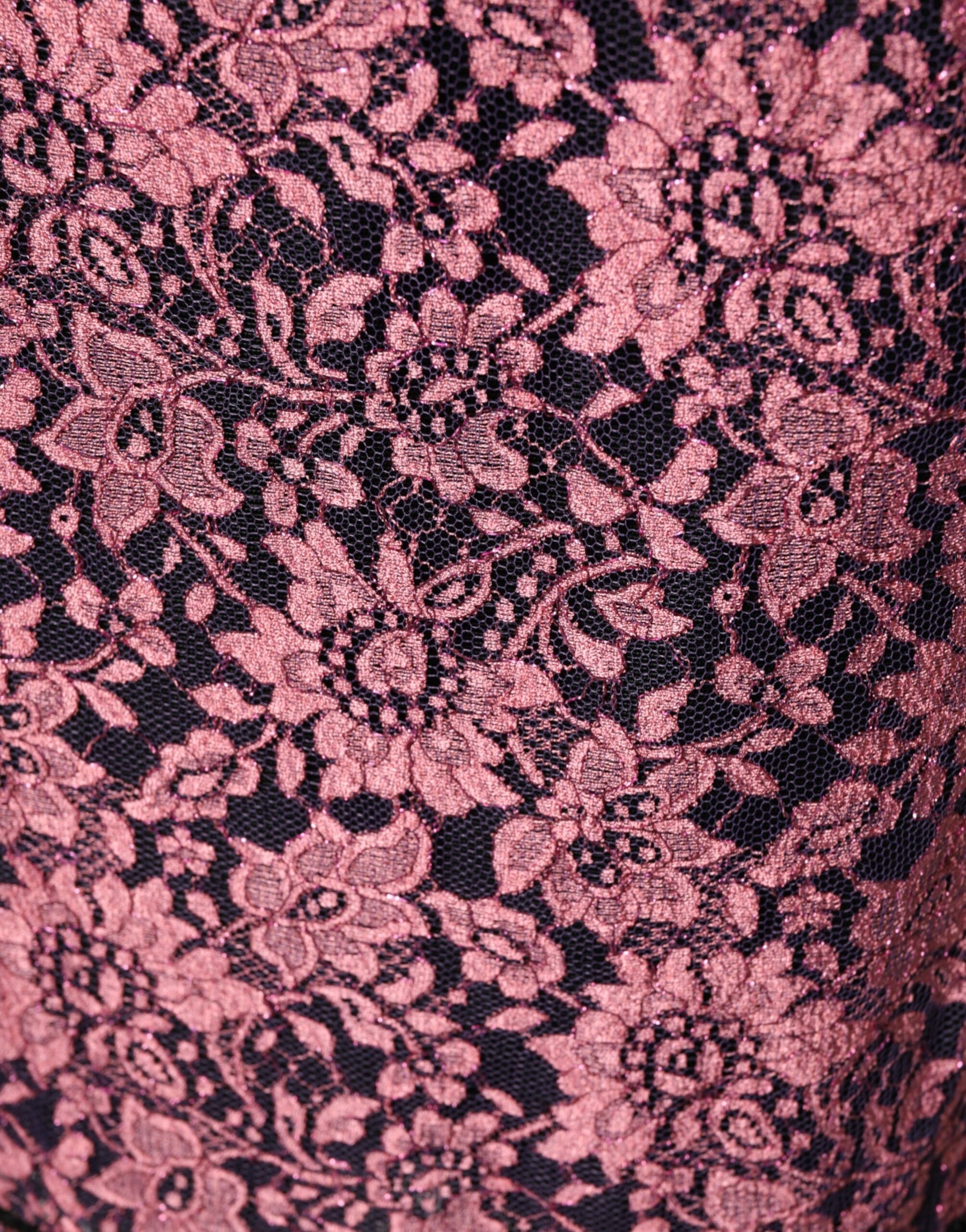 Dolce & Gabbana Black Pink Floral Lace Silk Sheath Dress | Regal Royce