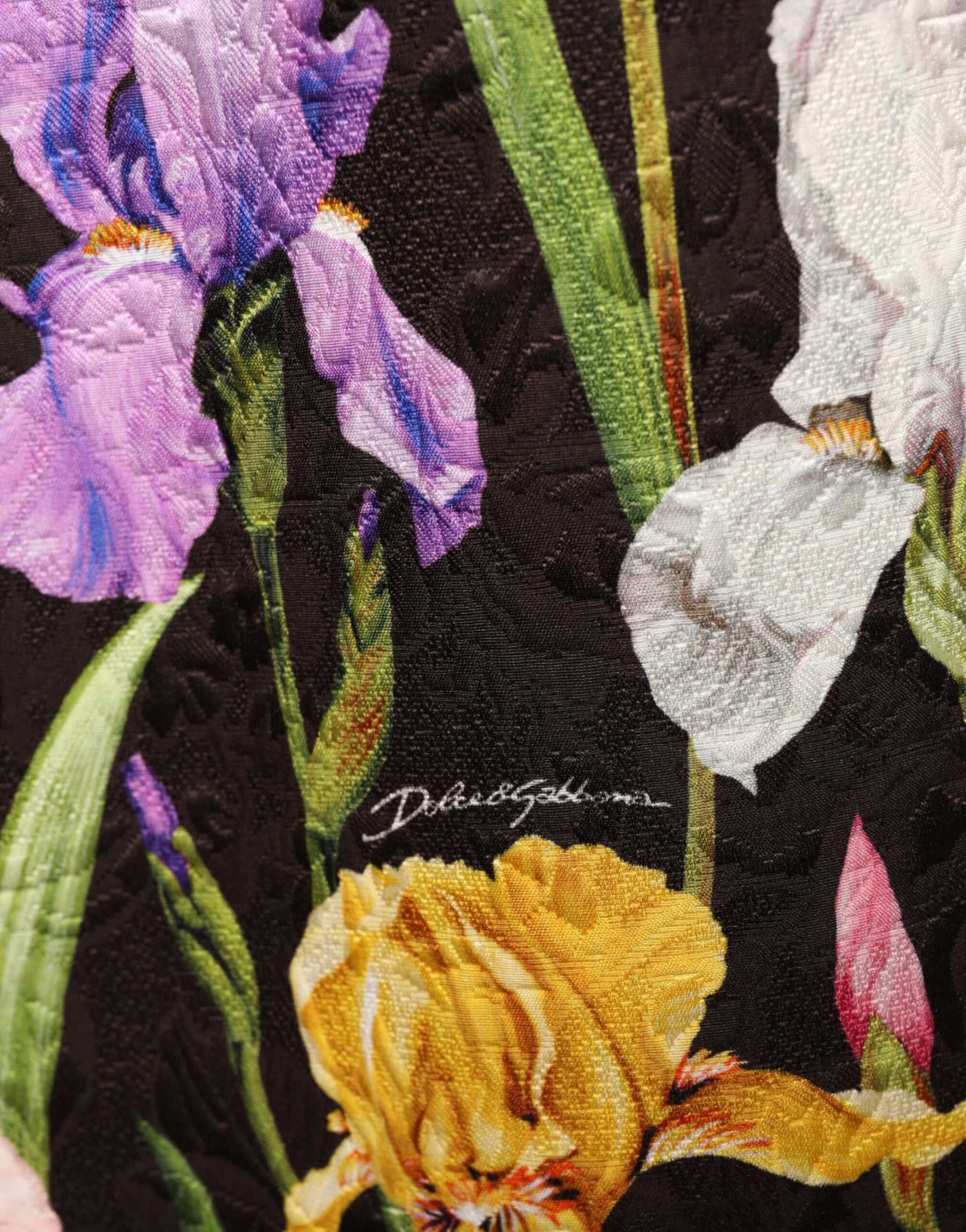 Dolce & Gabbana Black Floral Brocade A-line Mini Dress | Regal Royce