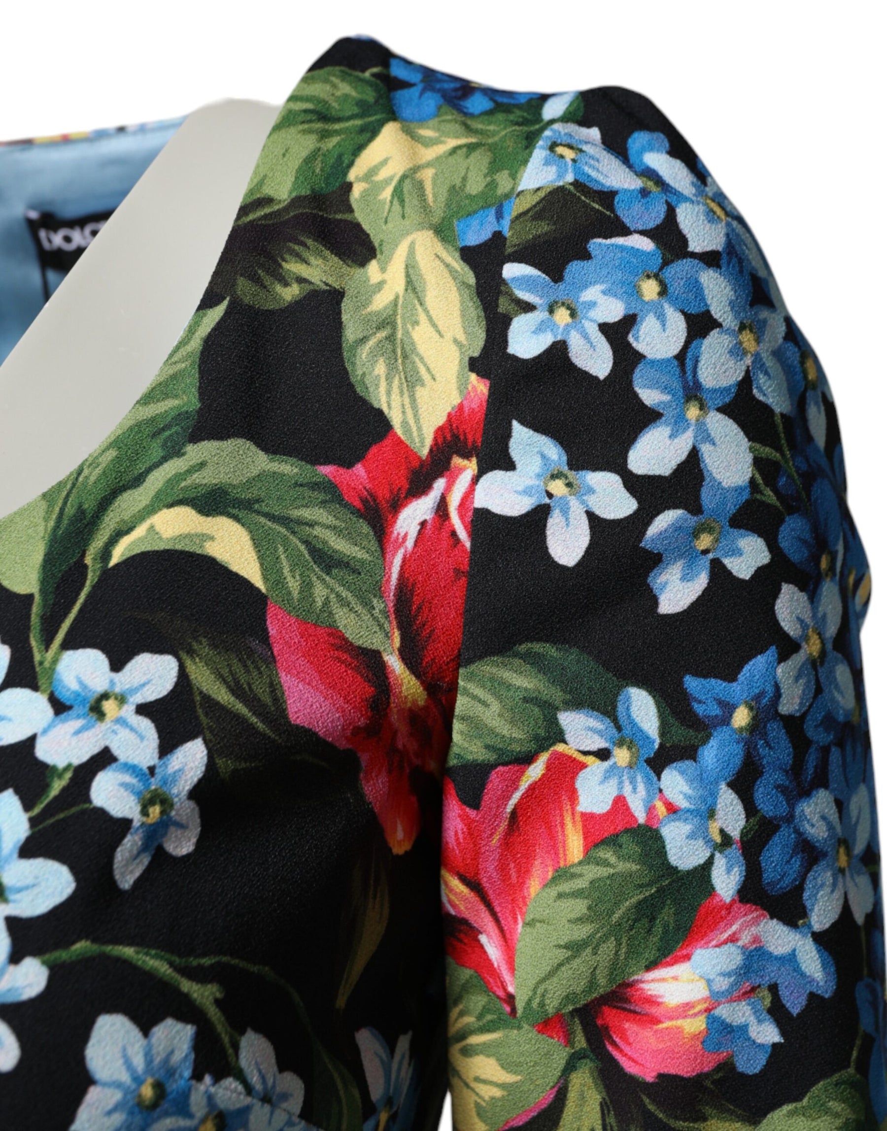 Dolce & Gabbana Black Floral Print Viscose Sheath Midi Dress | Regal Royce