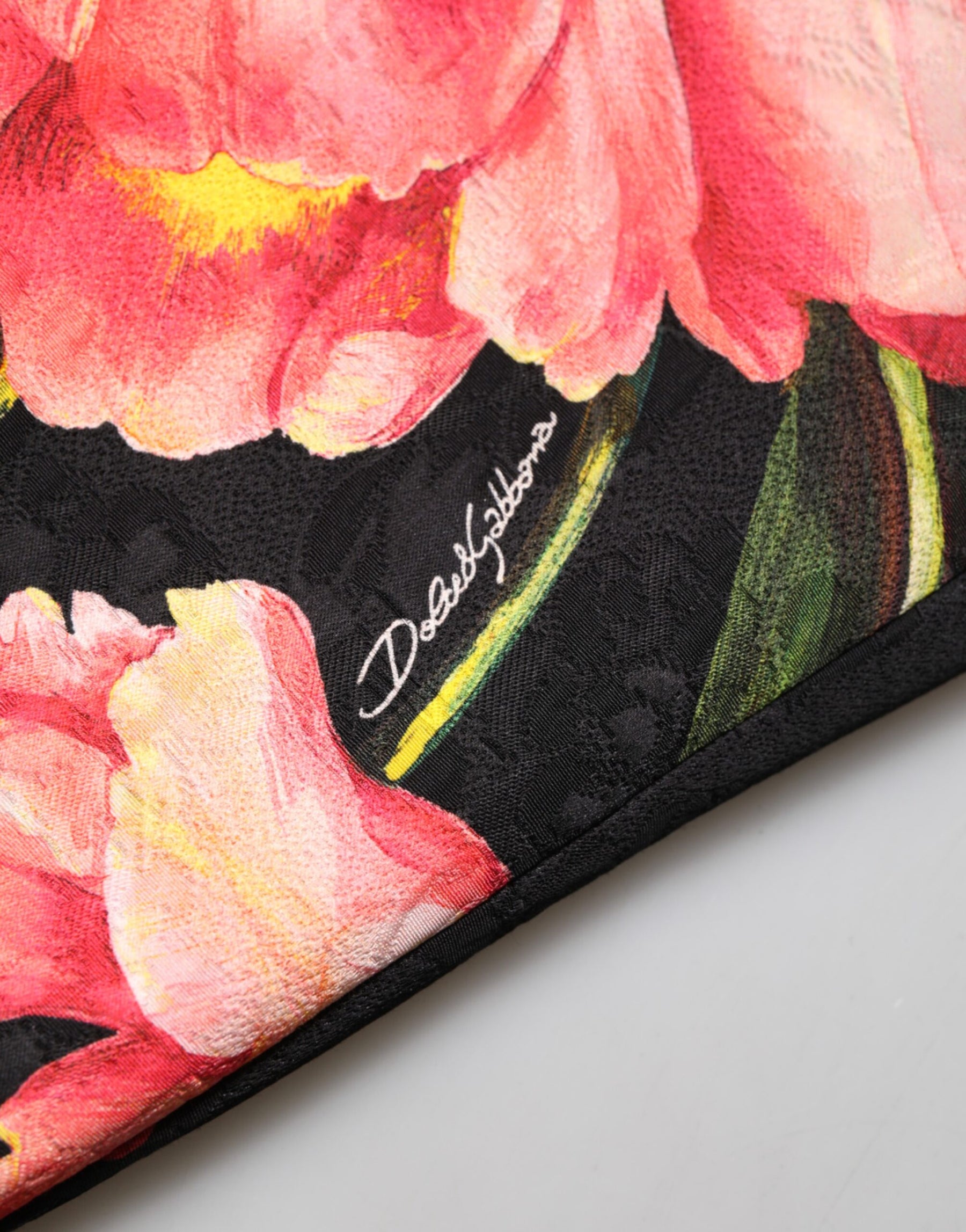 Dolce & Gabbana Black Floral Print Viscose A-line Mini  Dress | Regal Royce