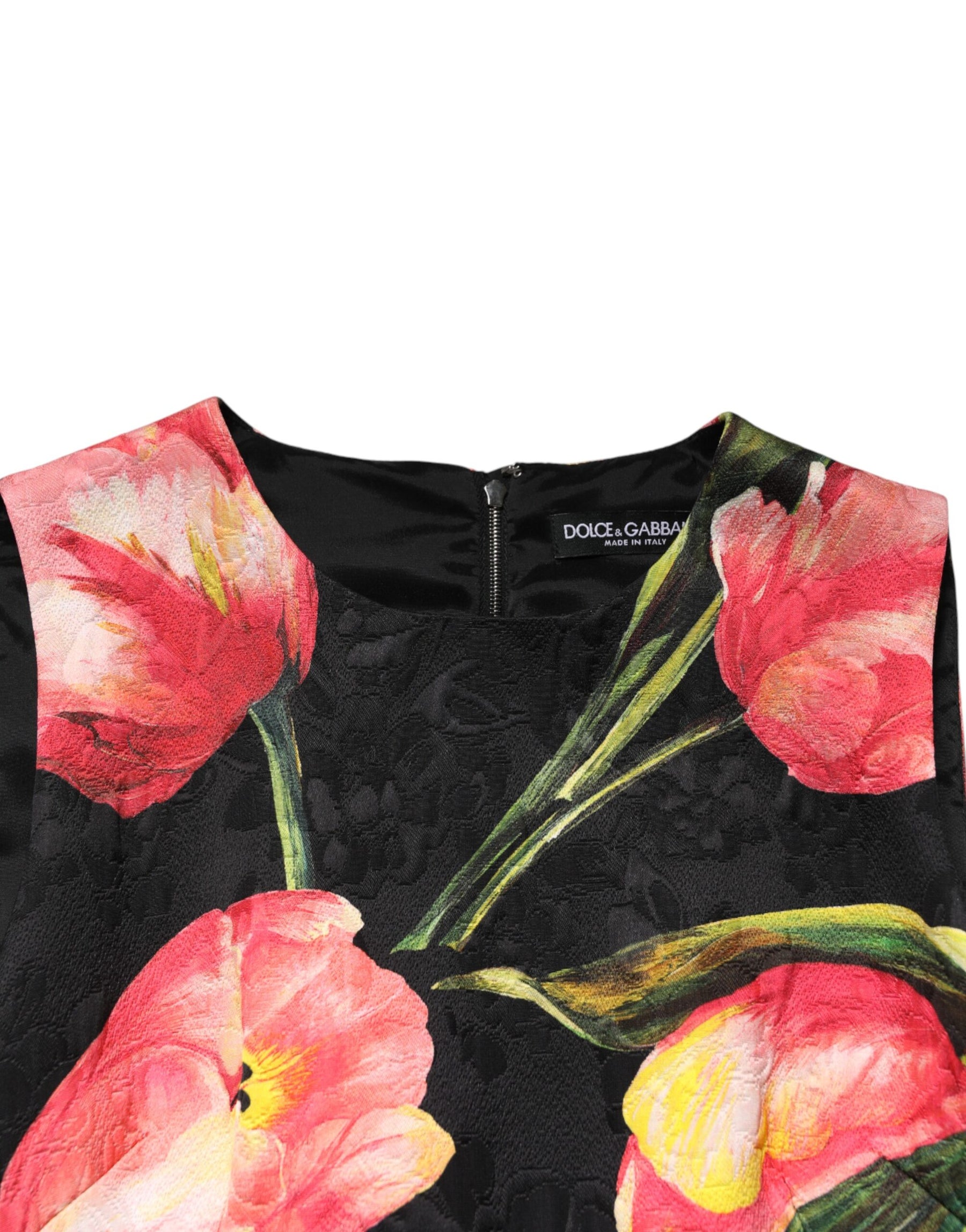 Dolce & Gabbana Black Floral Print Viscose A-line Mini  Dress | Regal Royce