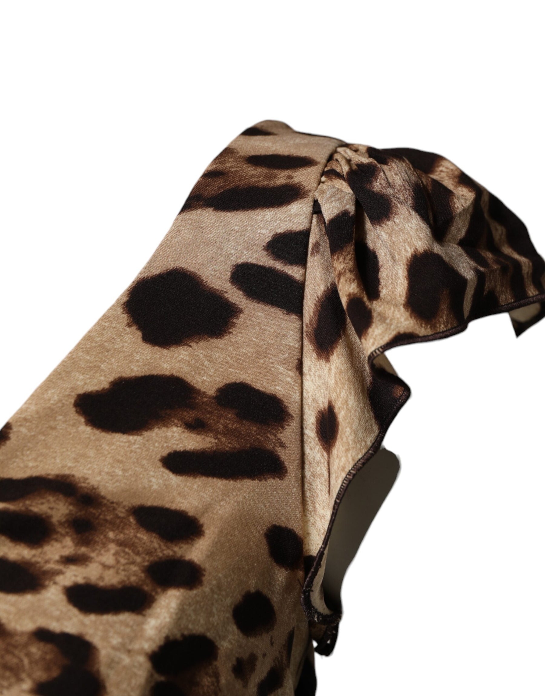 Dolce & Gabbana Brown Leopard Sleeveless Sheath Midi Dress | Regal Royce