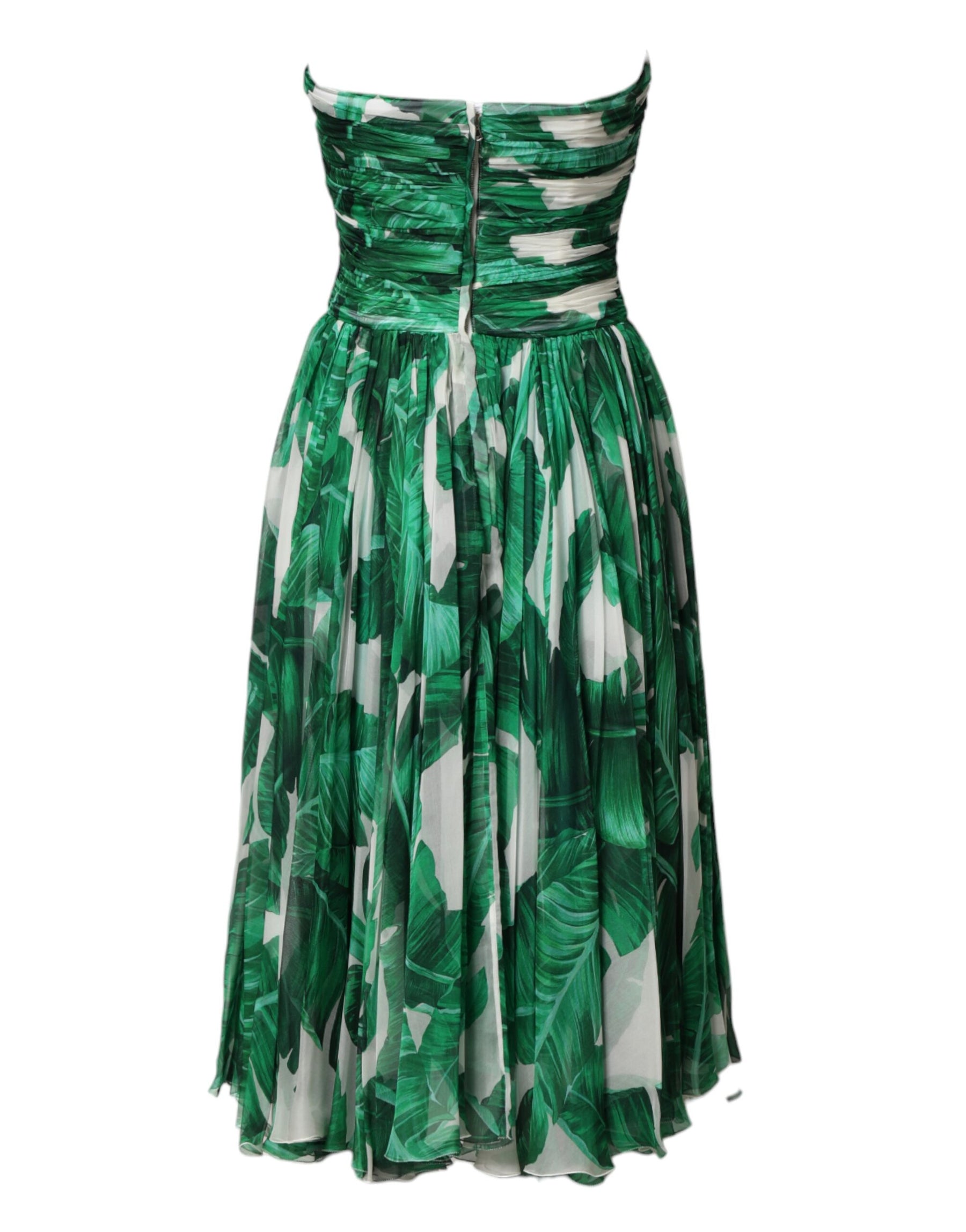 Dolce & Gabbana Green Pineapple Embellished BananaLeaf Dress | Regal Royce