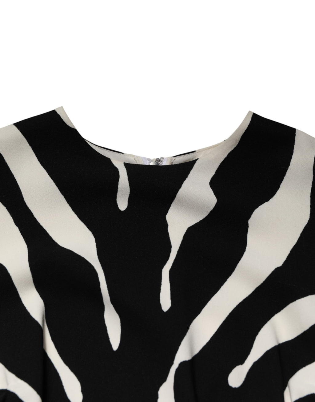 Dolce & Gabbana Black White Zebra Viscose Sheath Midi Dress