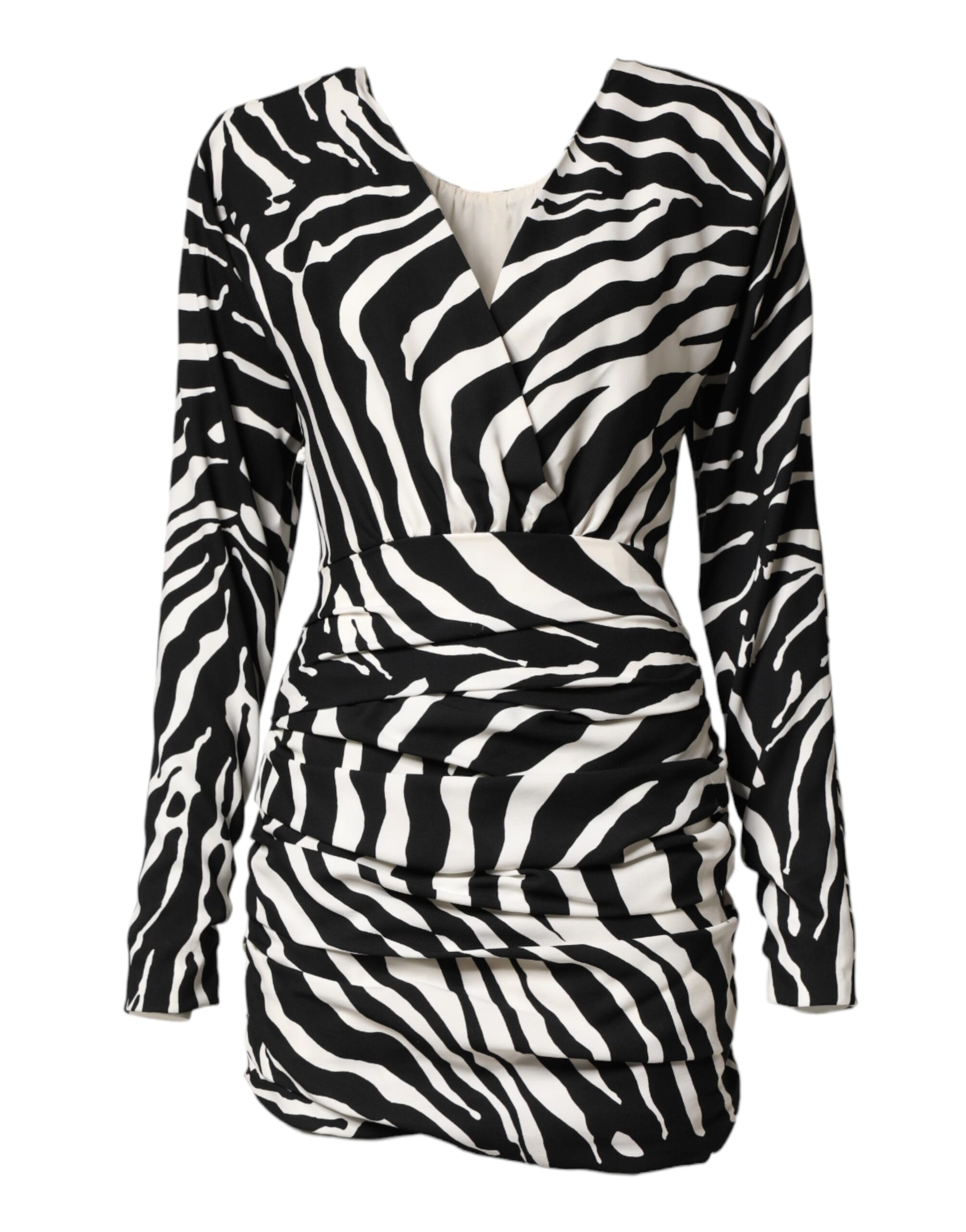 Dolce & Gabbana Black White Zebra Silk Sheath Mini Dress | Regal Royce