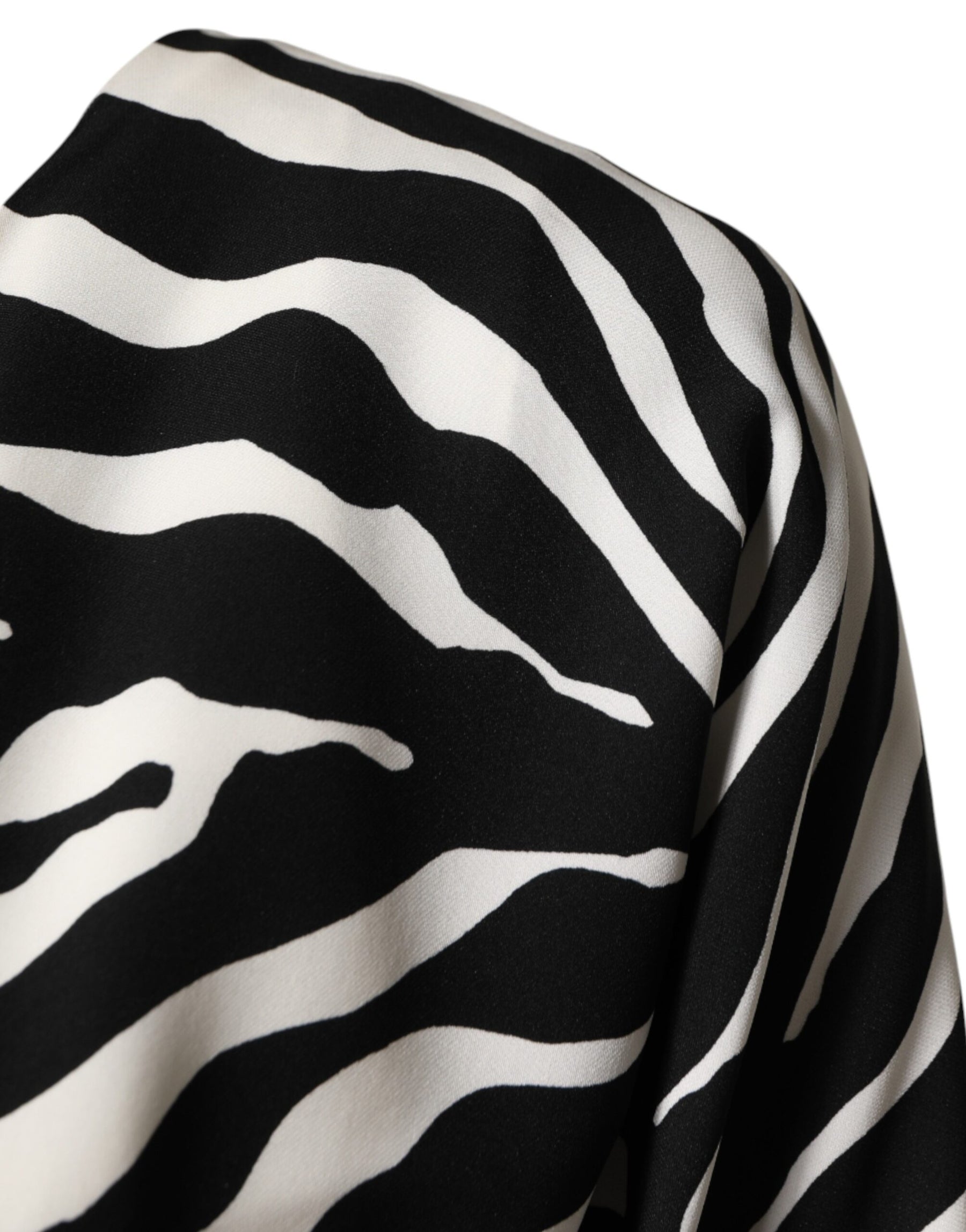 Dolce & Gabbana Black White Zebra Silk Sheath Mini Dress | Regal Royce