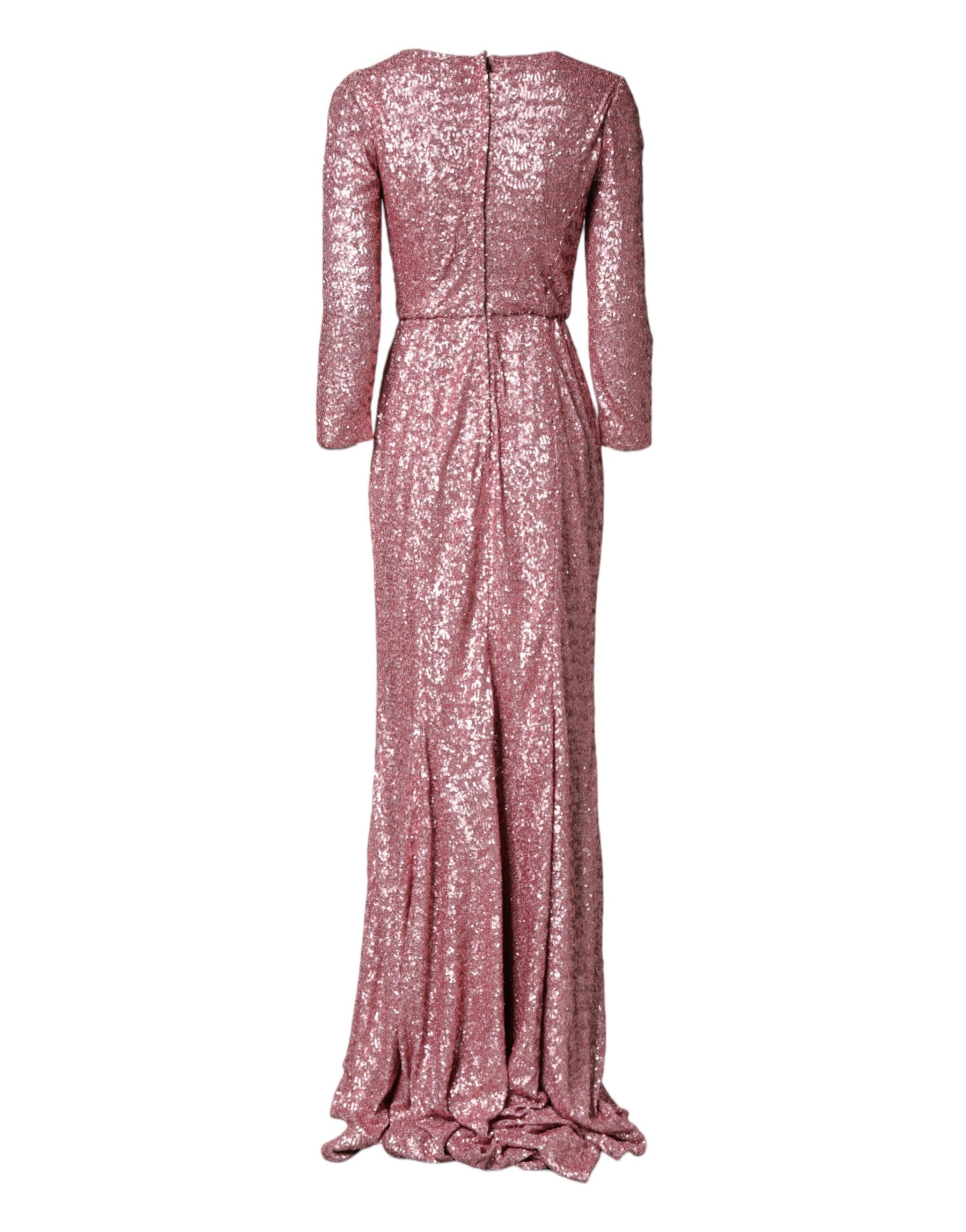 Dolce & Gabbana Pink Sequinned Mermaid Long Gown Dress | Regal Royce