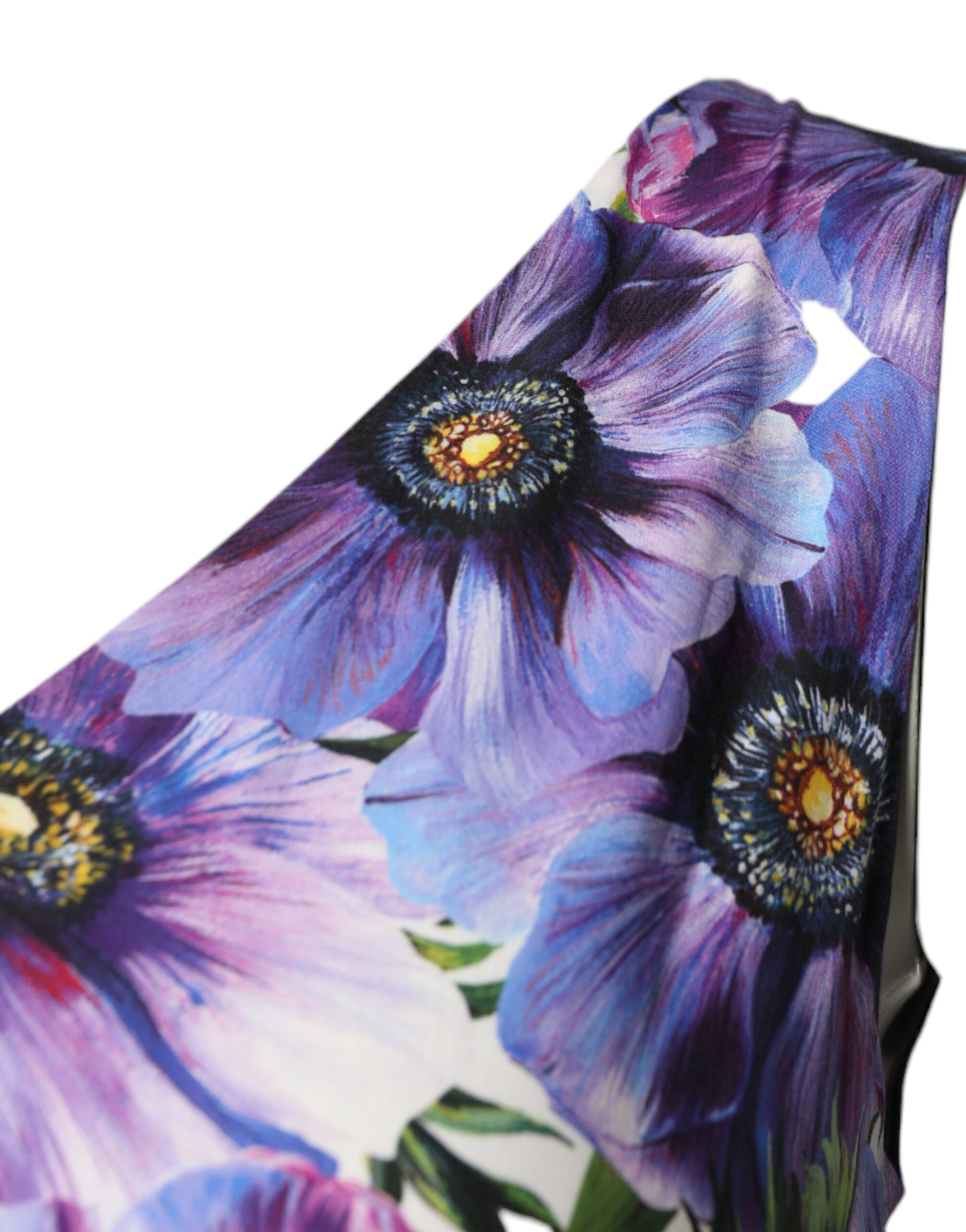 Dolce & Gabbana Purple Anemone Print Pleated Midi Dress | Regal Royce