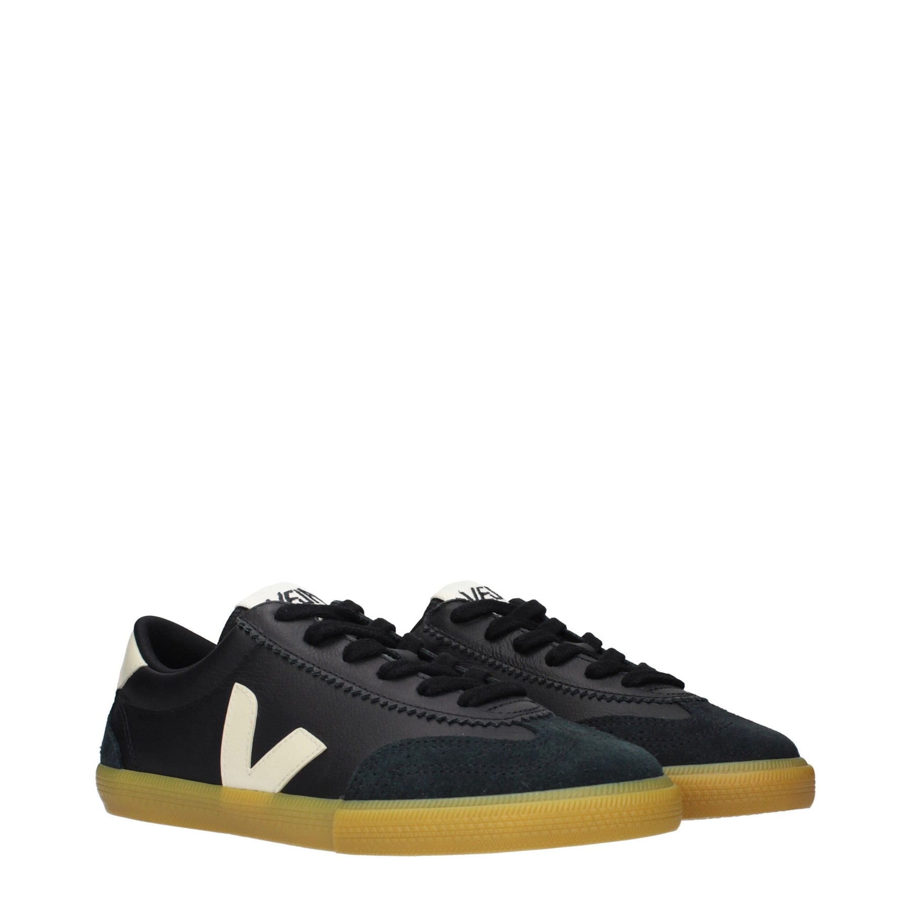 Veja Black Leather Low Top Sneakers | Regal Royce