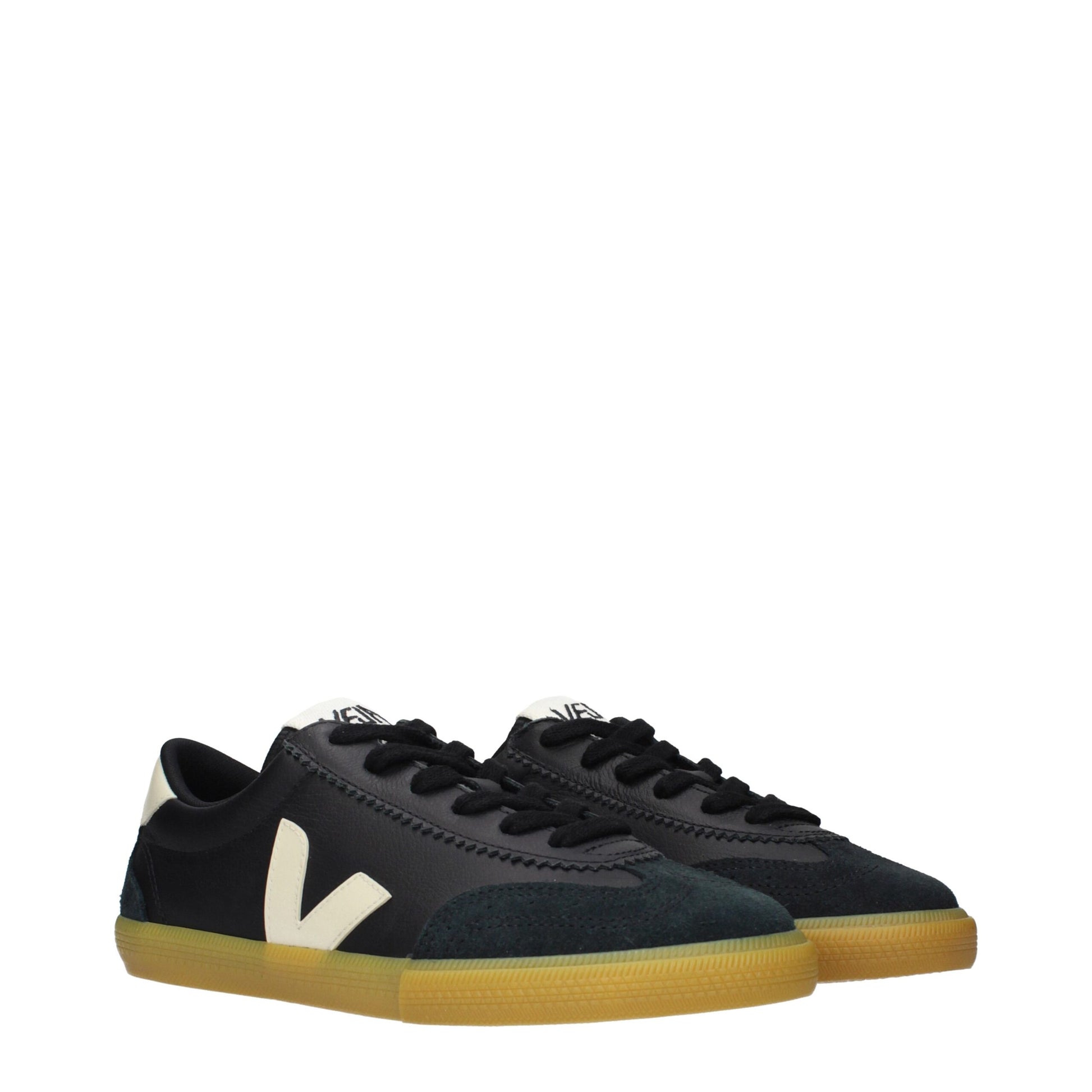 Veja Black Leather Low Top Sneakers | Regal Royce