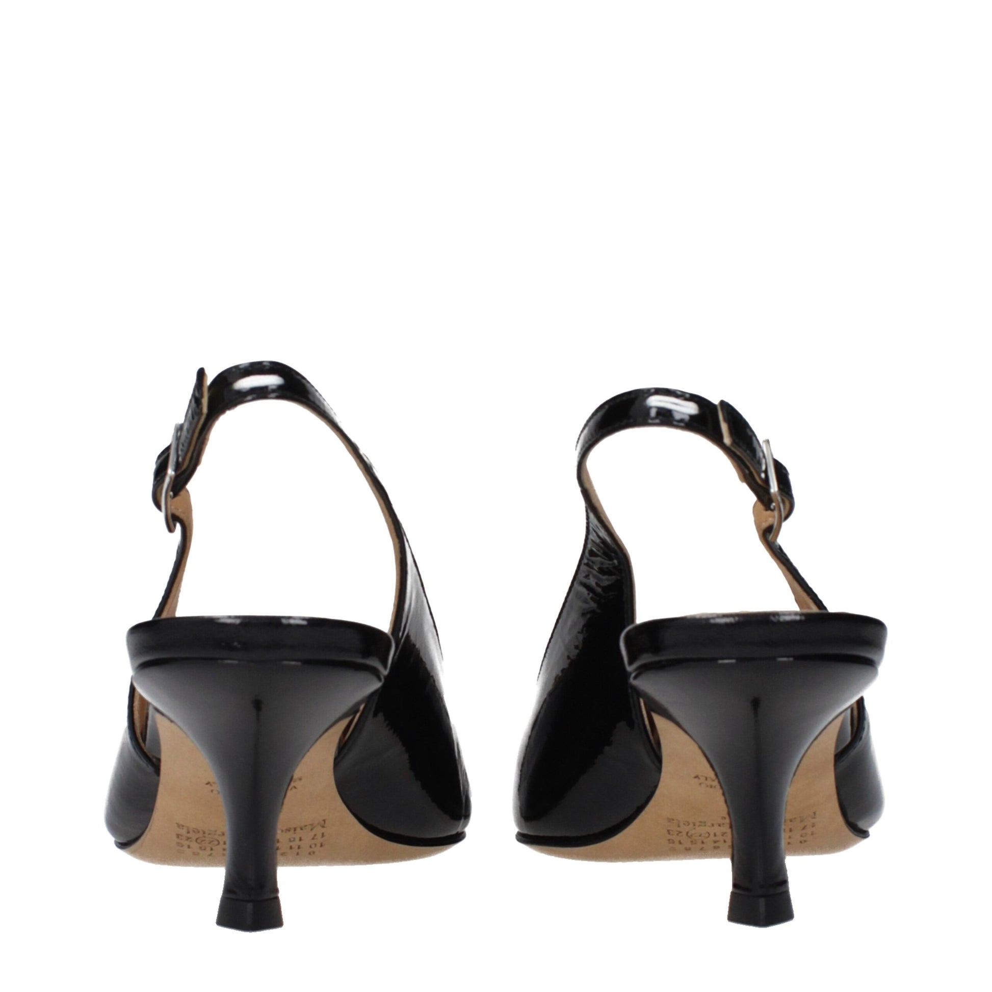 Maison Margiela Black Leather Mid Heel Pumps | Regal Royce