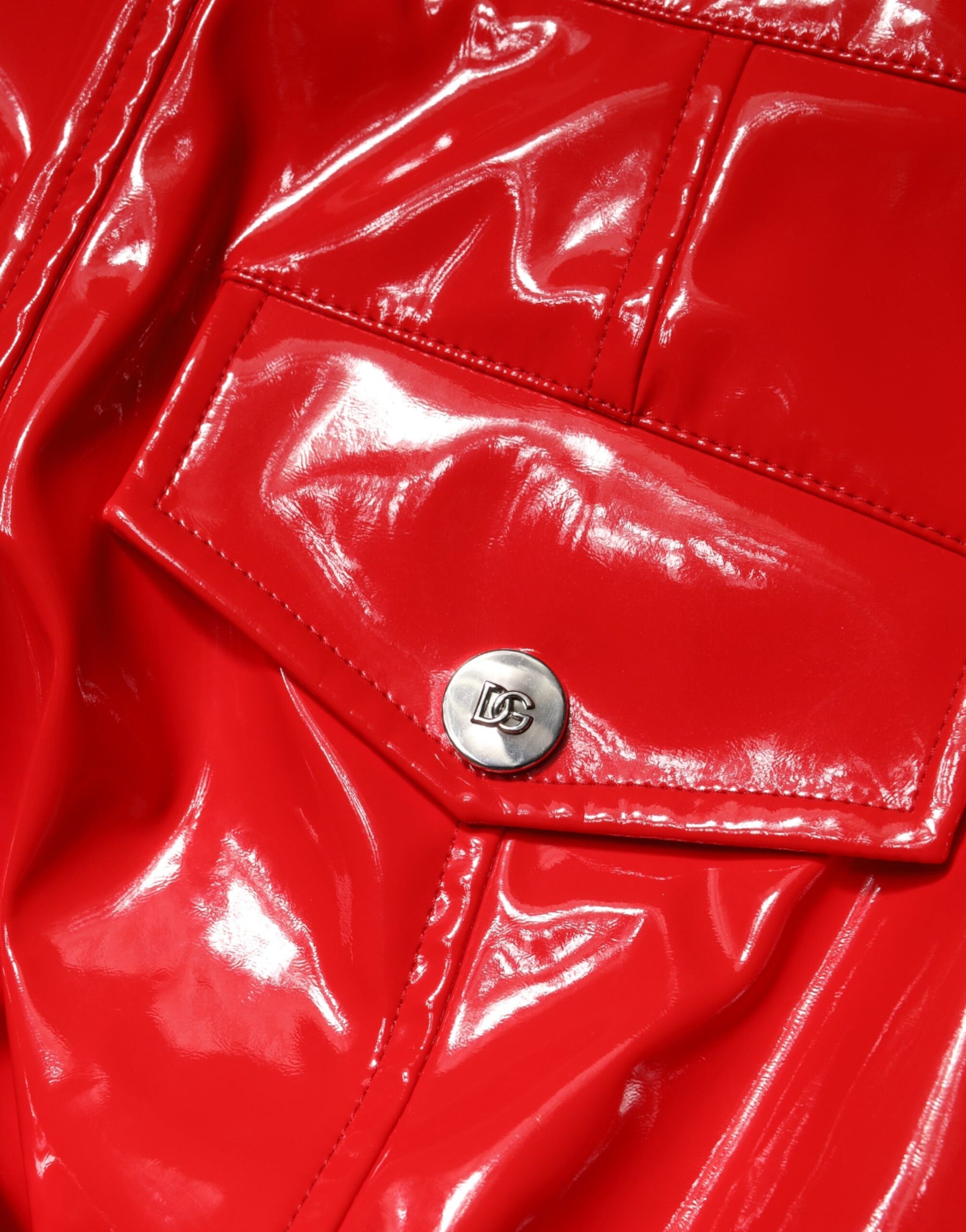 Dolce & Gabbana Red Glossy Polyester Cargo Boot Cut Pants | Regal Royce