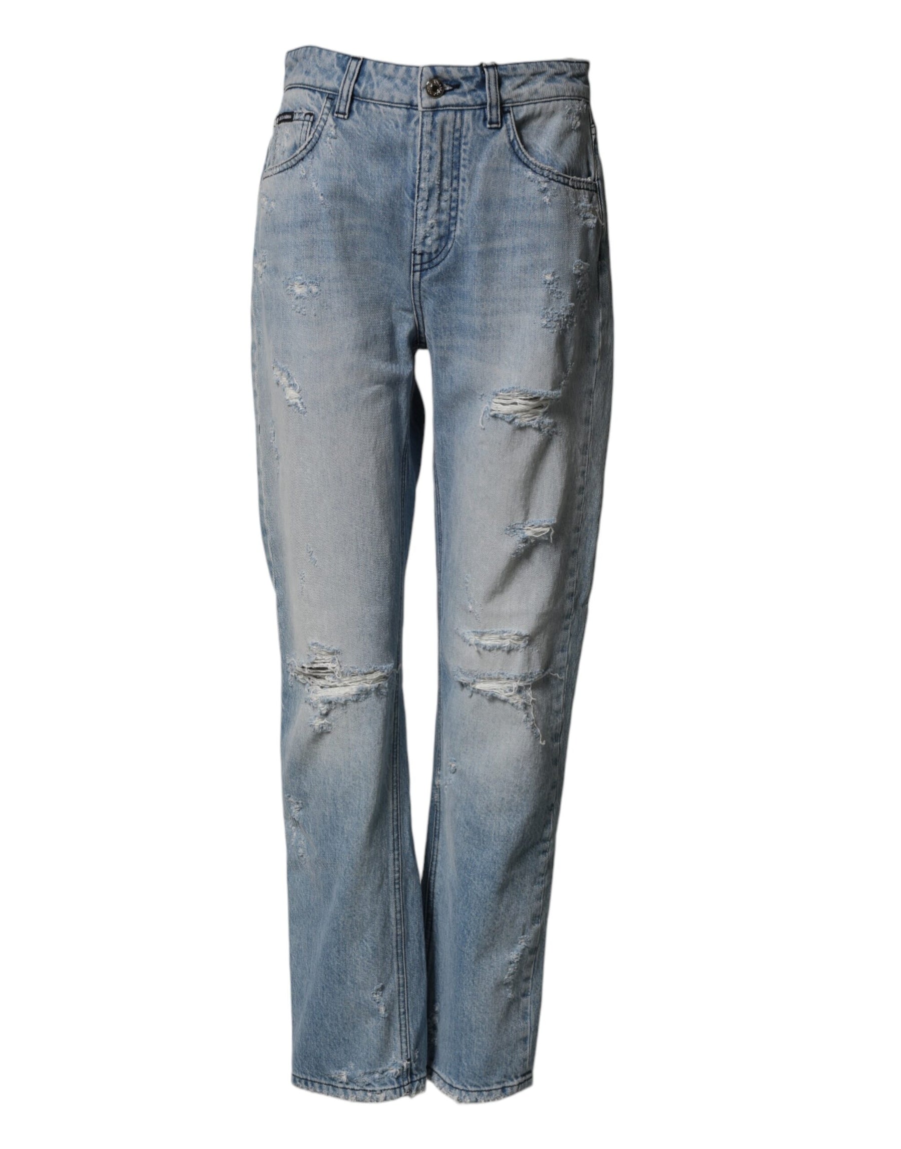 Dolce & Gabbana LightBlue Ripped Washed BOYFRIEND Denim Jeans | Regal Royce