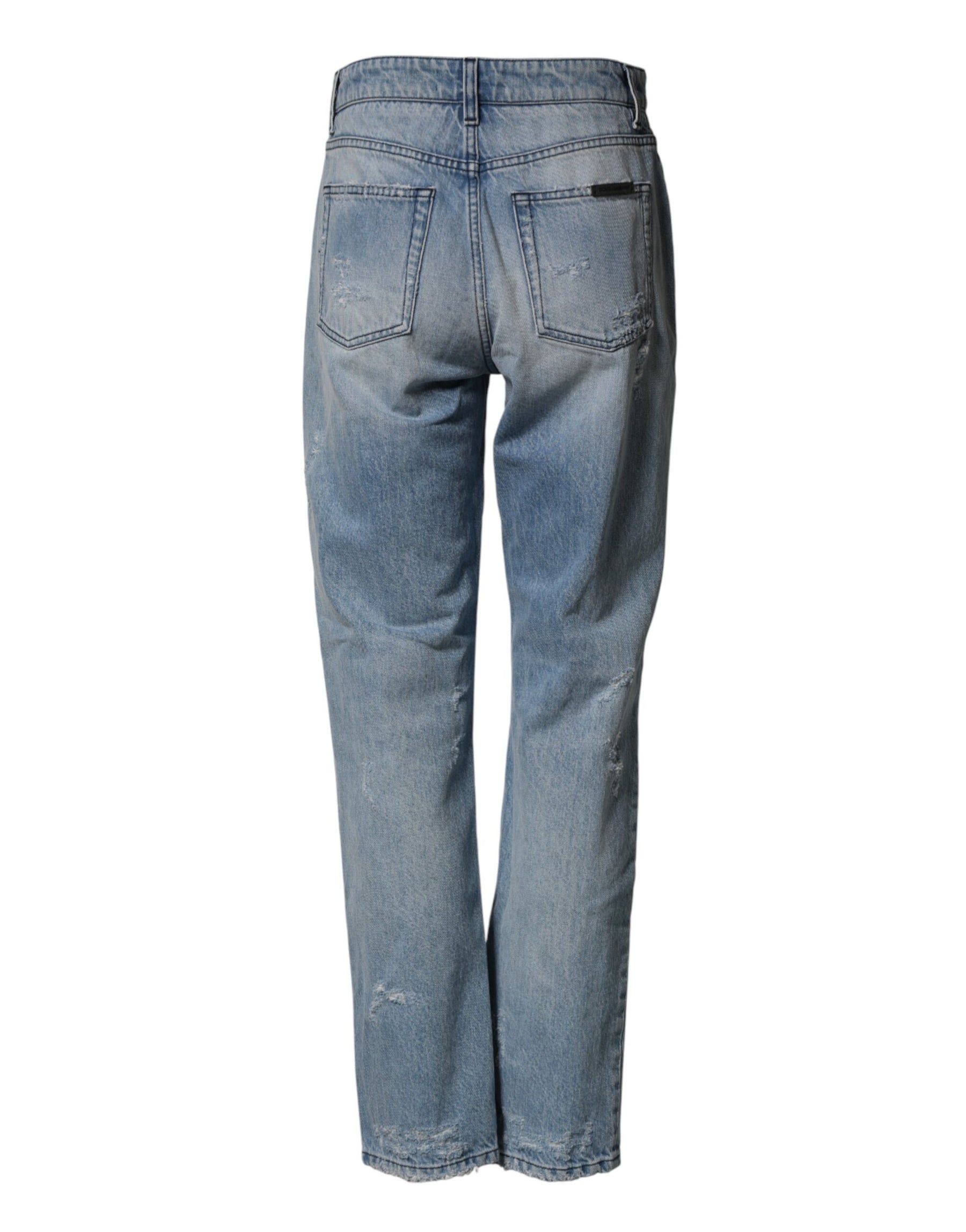 Dolce & Gabbana LightBlue Ripped Washed BOYFRIEND Denim Jeans | Regal Royce