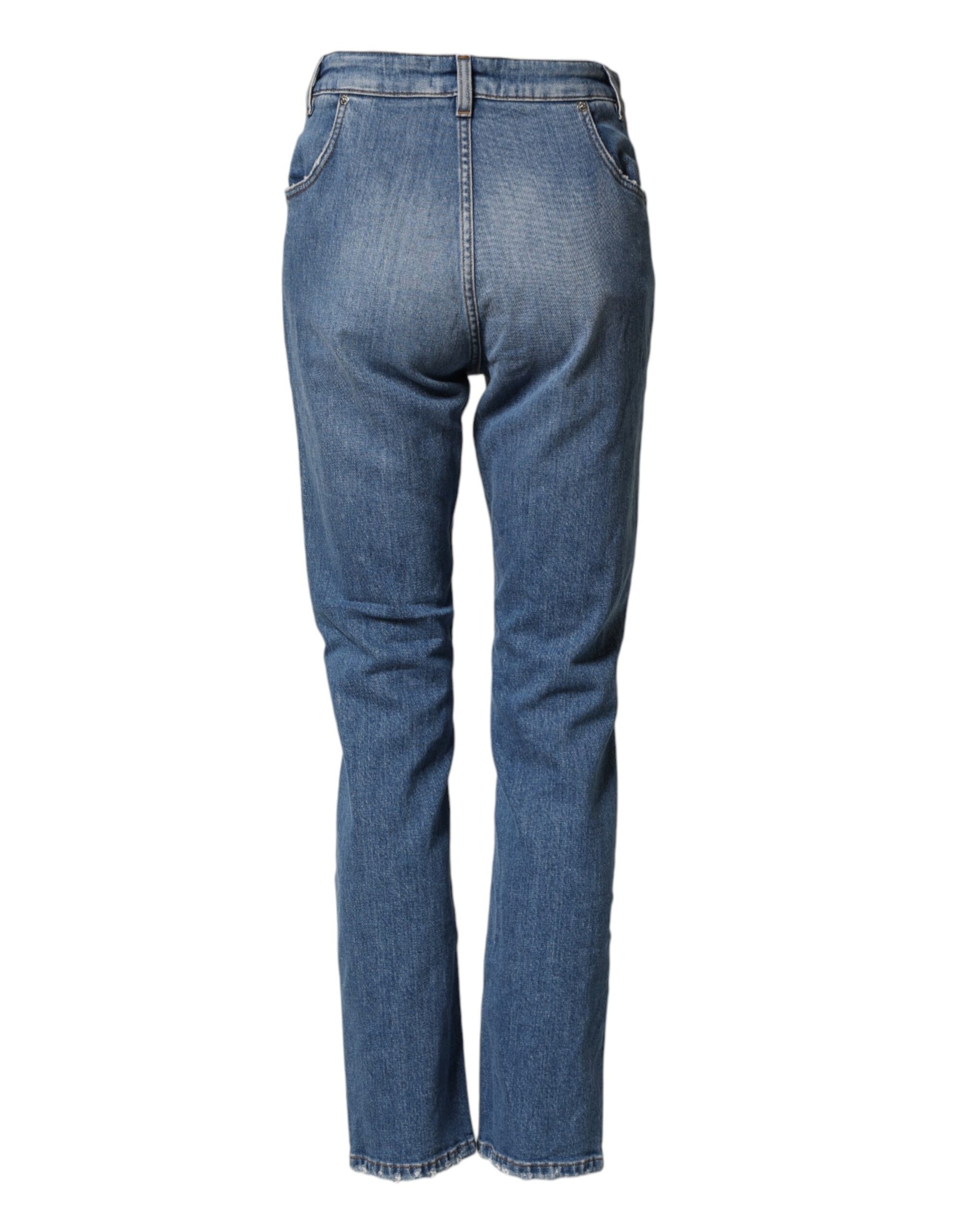 Dolce & Gabbana Blue Distressed Washed Cotton Denim Jeans | Regal Royce