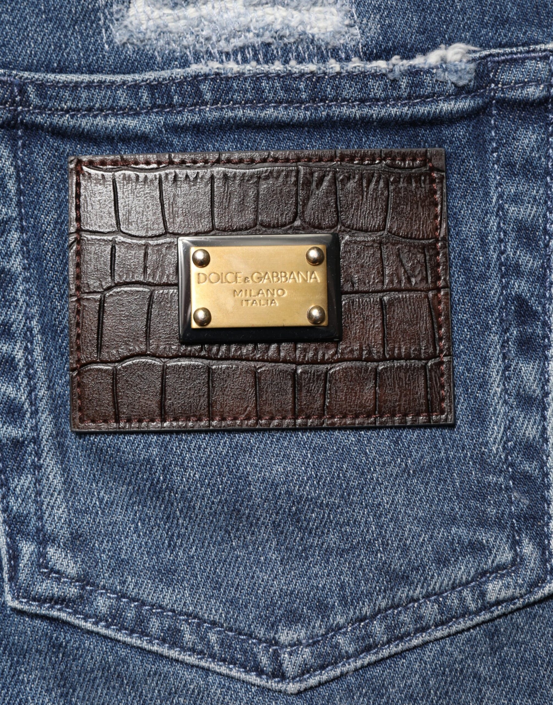 Dolce & Gabbana Blue Distressed Washed Logo GRACE Denim Jeans | Regal Royce