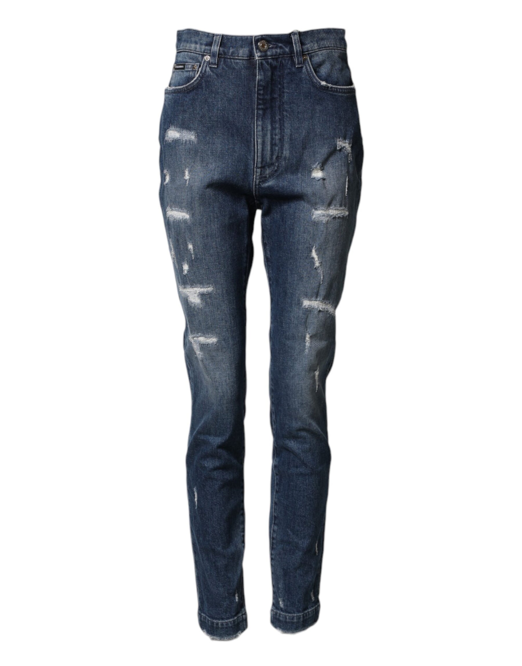 Dolce & Gabbana Blue Distressed Washed Logo GRACE Denim Jeans | Regal Royce