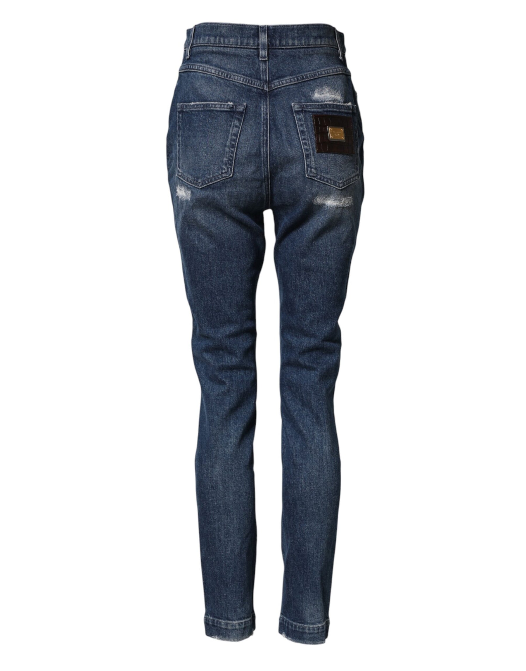 Dolce & Gabbana Blue Distressed Washed Logo GRACE Denim Jeans | Regal Royce