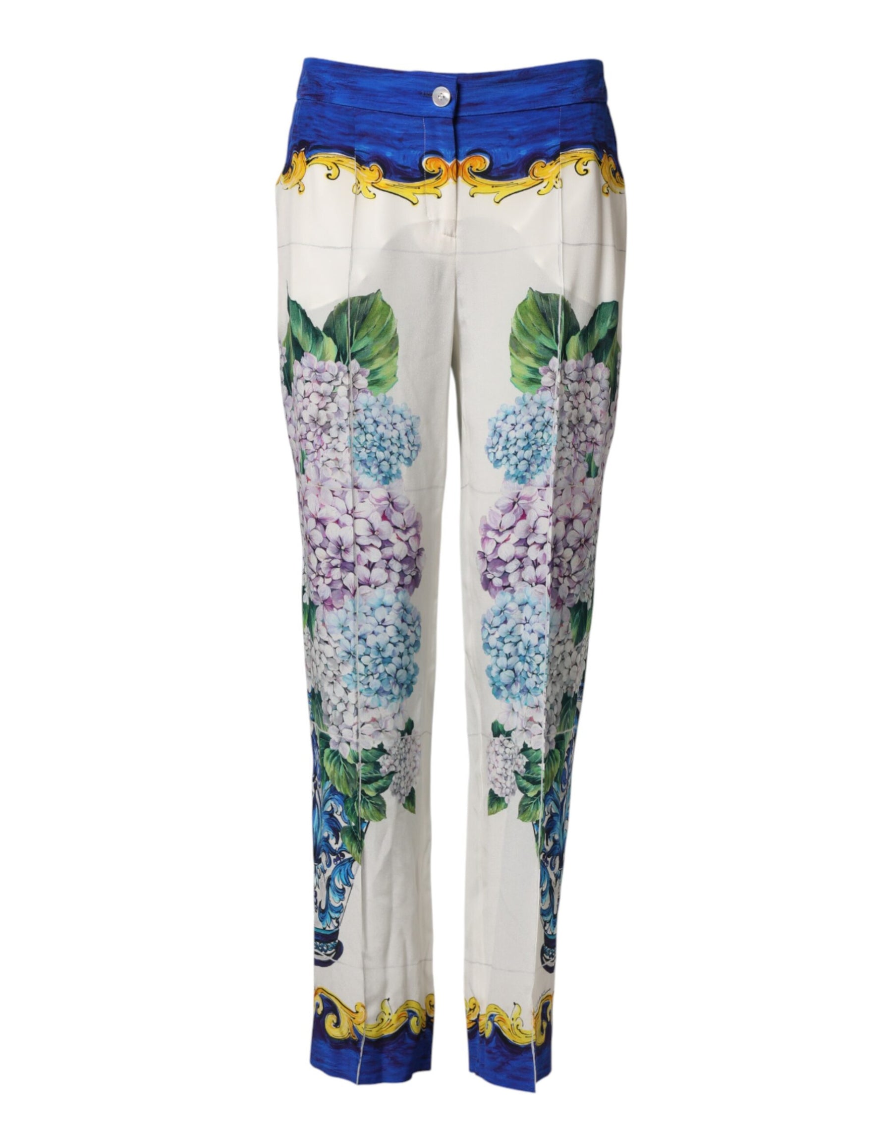 Dolce & Gabbana Multicolor Floral Pattern Straight Leg Pants | Regal Royce