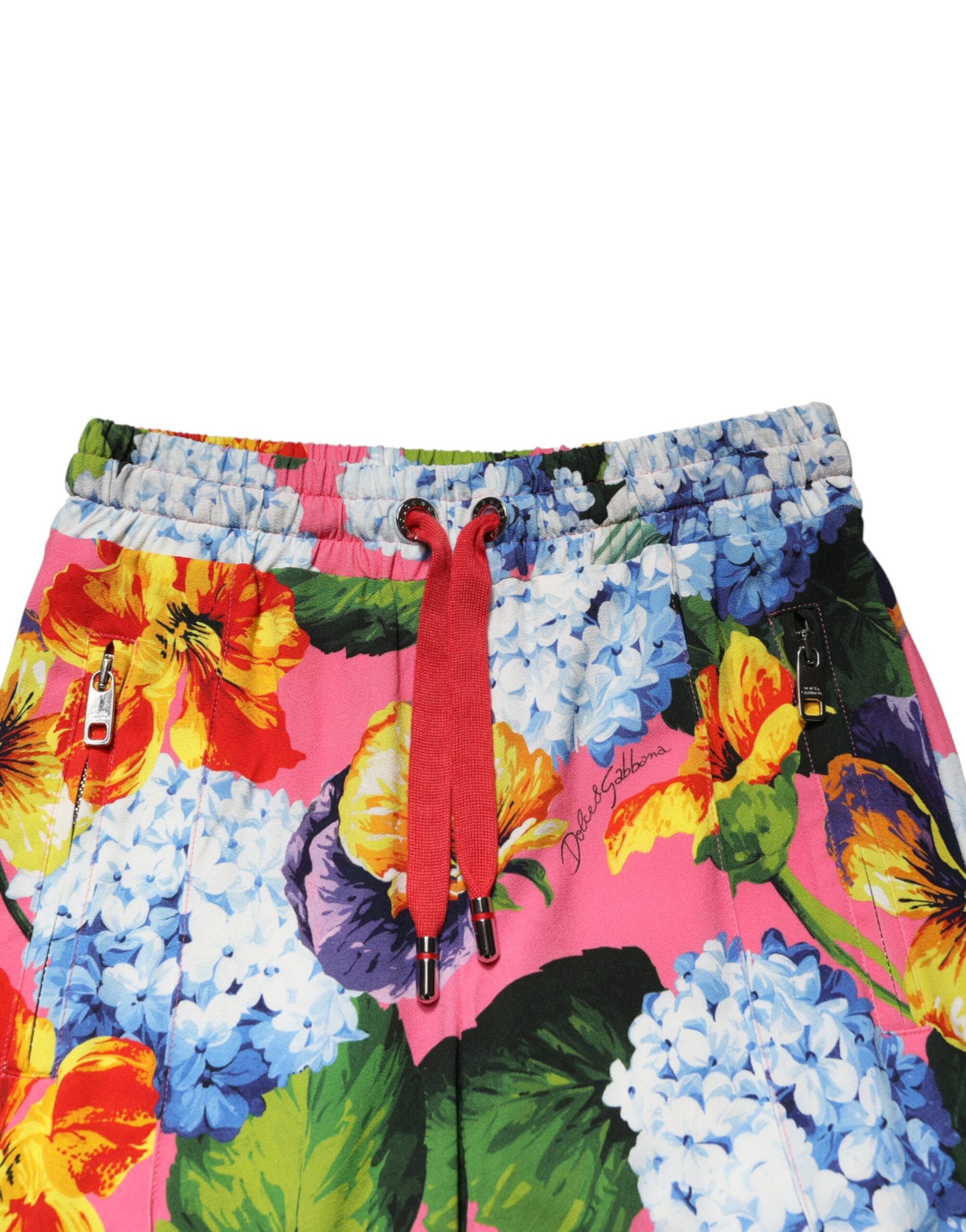 Dolce & Gabbana Multicolor Floral Mid Waist Jogger Pants | Regal Royce