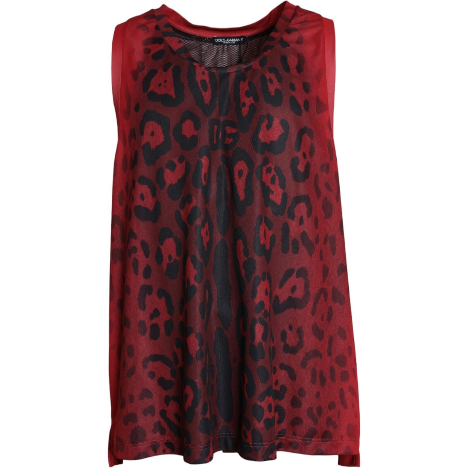 Dolce & Gabbana Red Leopard Print Sleeveless Men Tank T-shirt | Regal Royce
