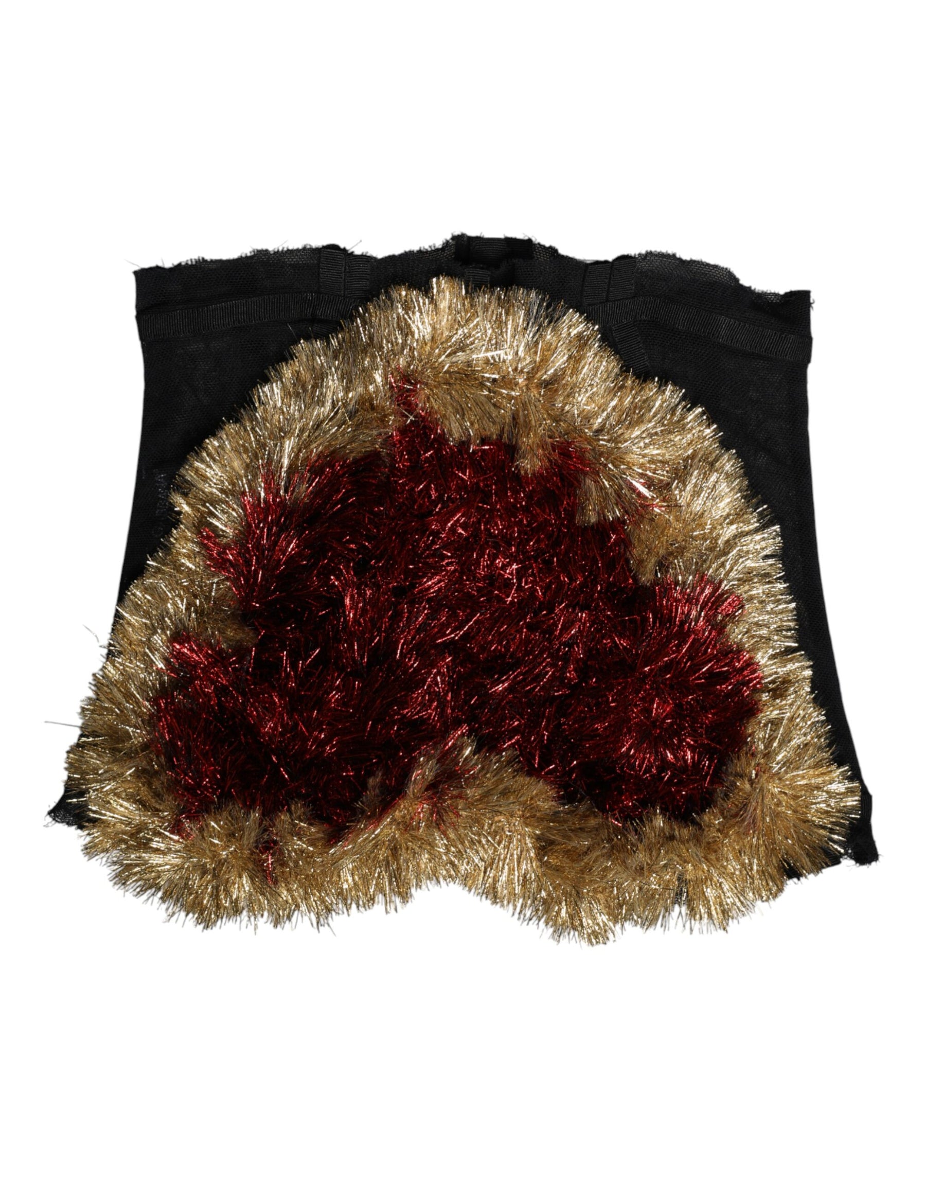 Dolce & Gabbana Black Gold Heart Bustier Corset Tinsel Top | Regal Royce