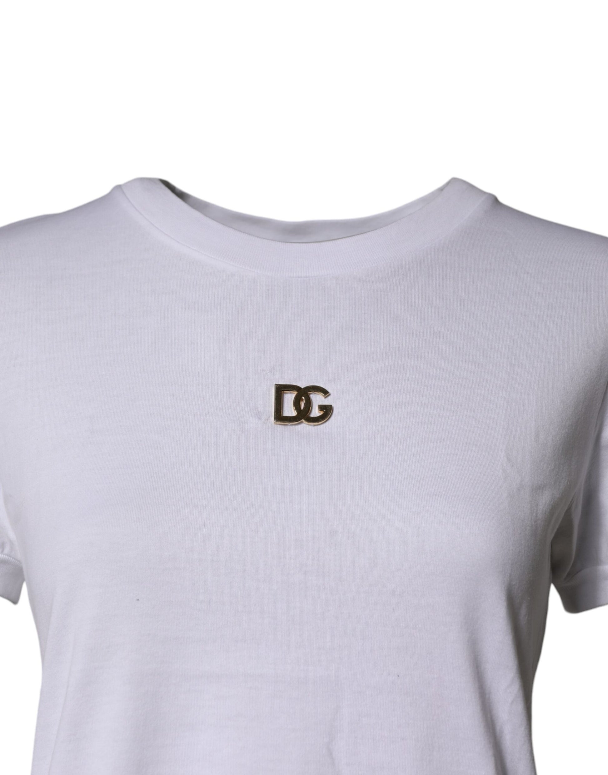Dolce & Gabbana White DG Logo Crew Neck Short Sleeves  T-shirt
