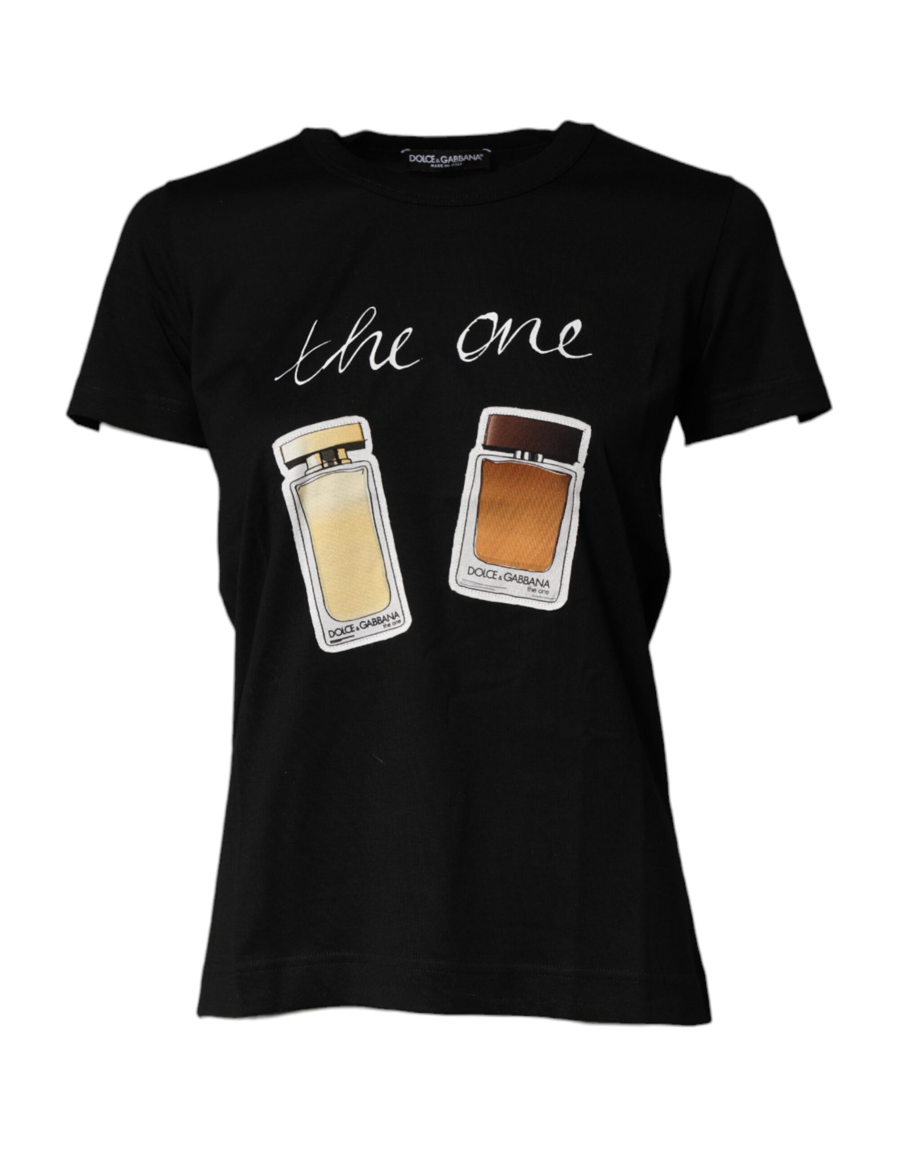 Dolce & Gabbana Black Graphic Crew Neck Short Sleeves T-shirt | Regal Royce