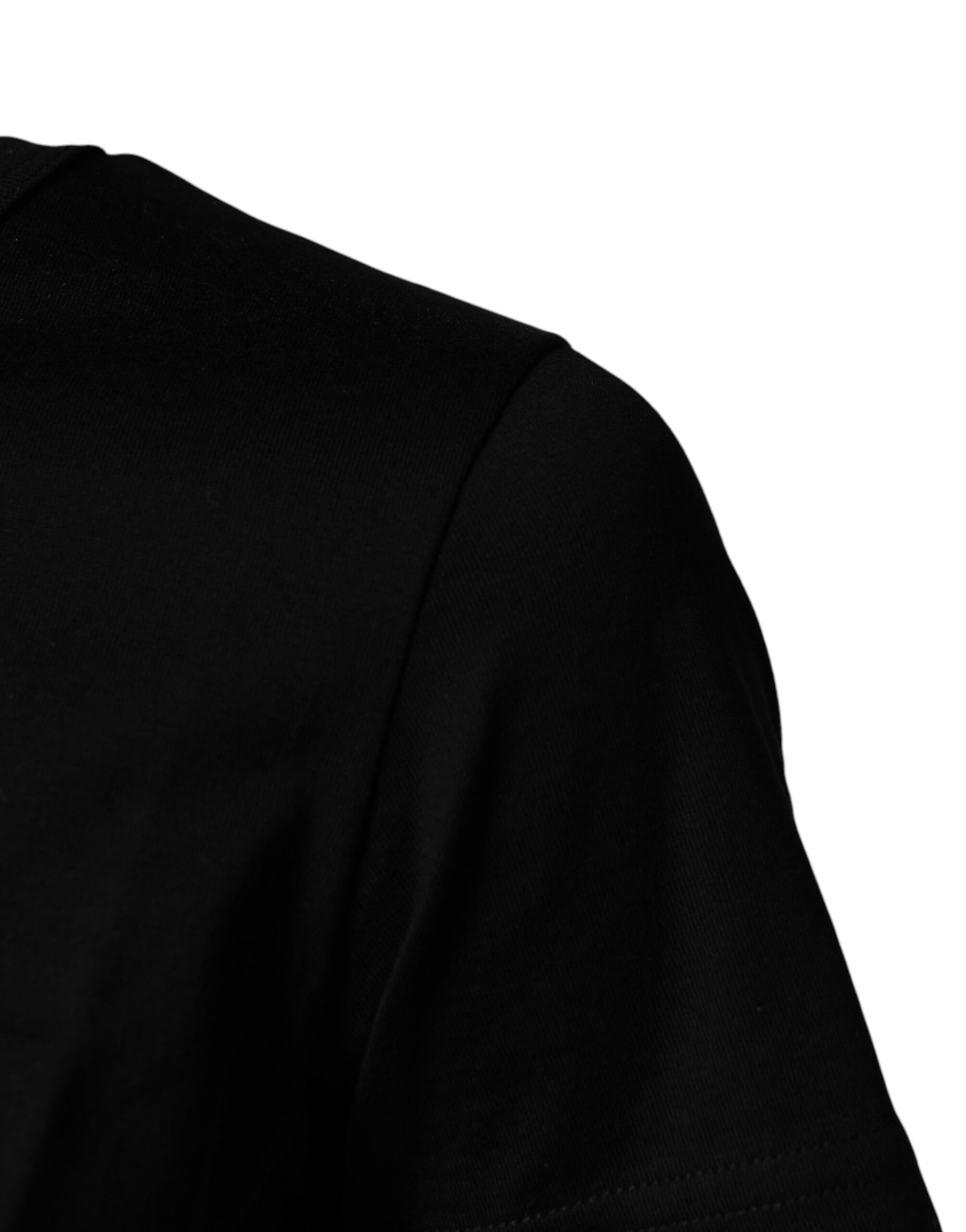Dolce & Gabbana Black Graphic Crew Neck Short Sleeves T-shirt | Regal Royce
