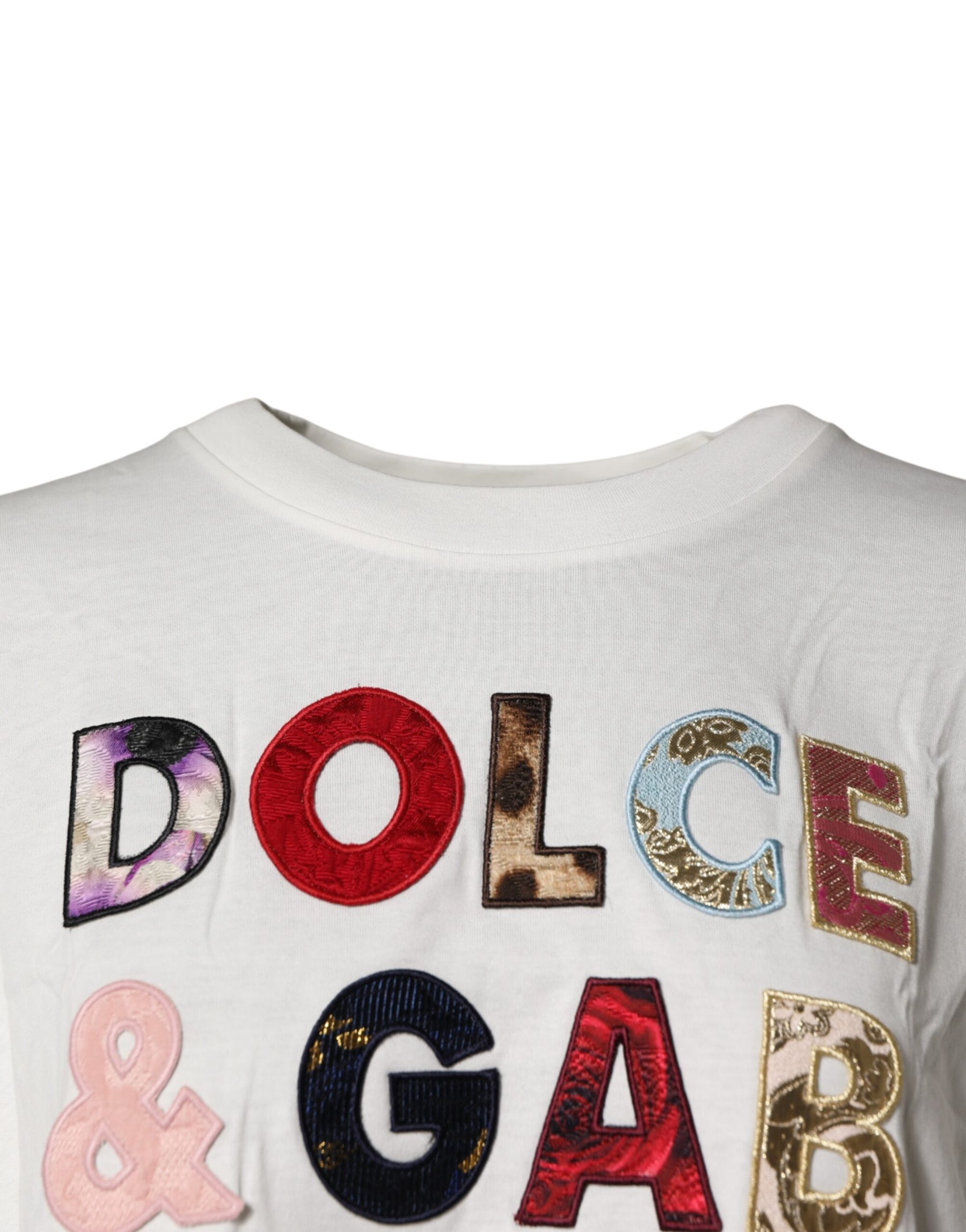 Dolce & Gabbana White Logo Crew Neck Short Sleeves T-shirt | Regal Royce