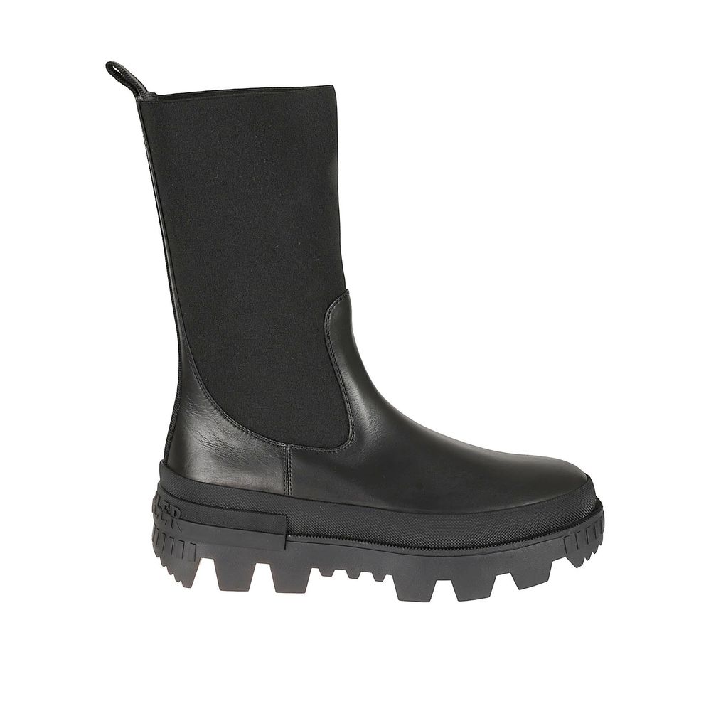 Moncler Black Calfskin Flat Boots