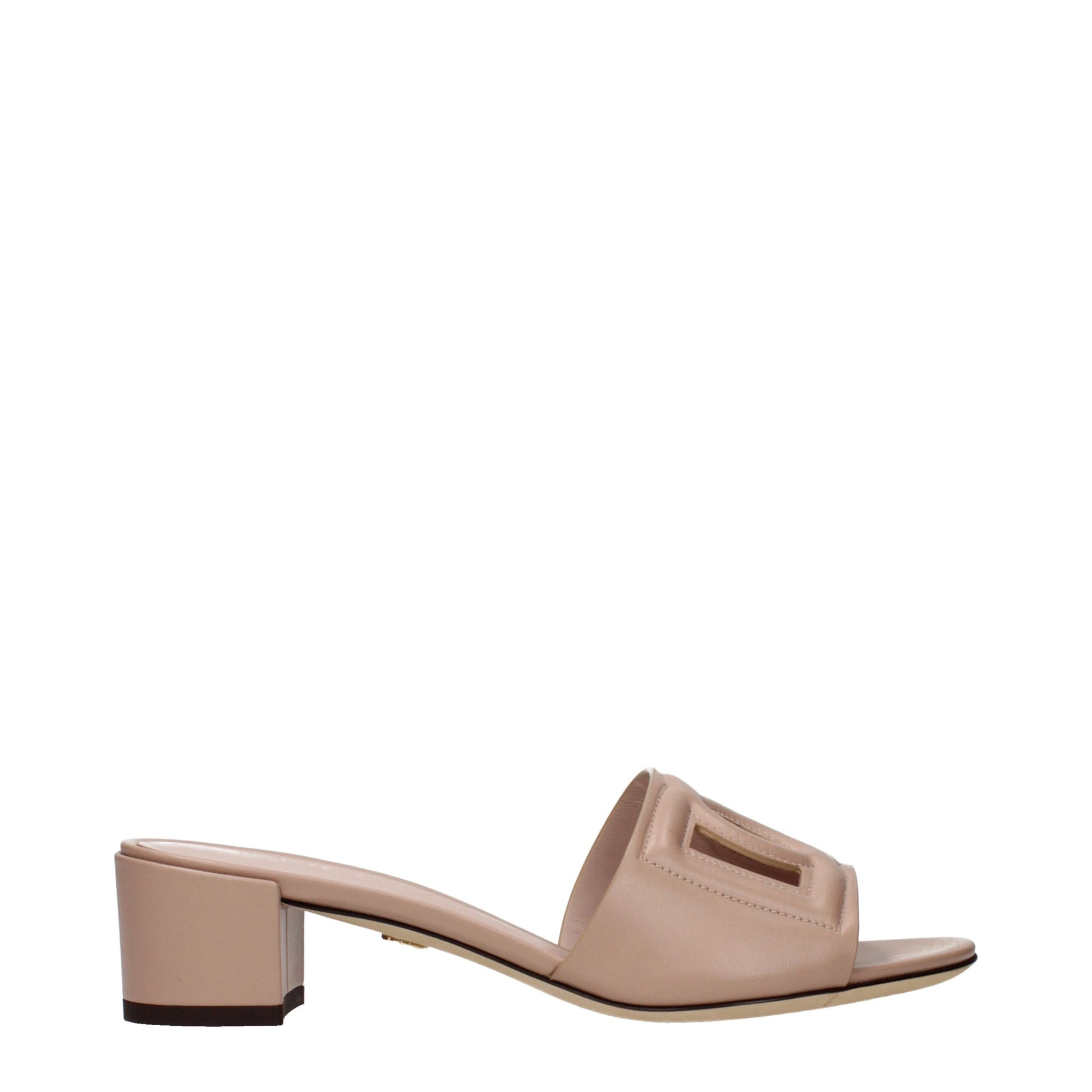 Dolce & Gabbana Pink Leather Flat Sandals | Regal Royce