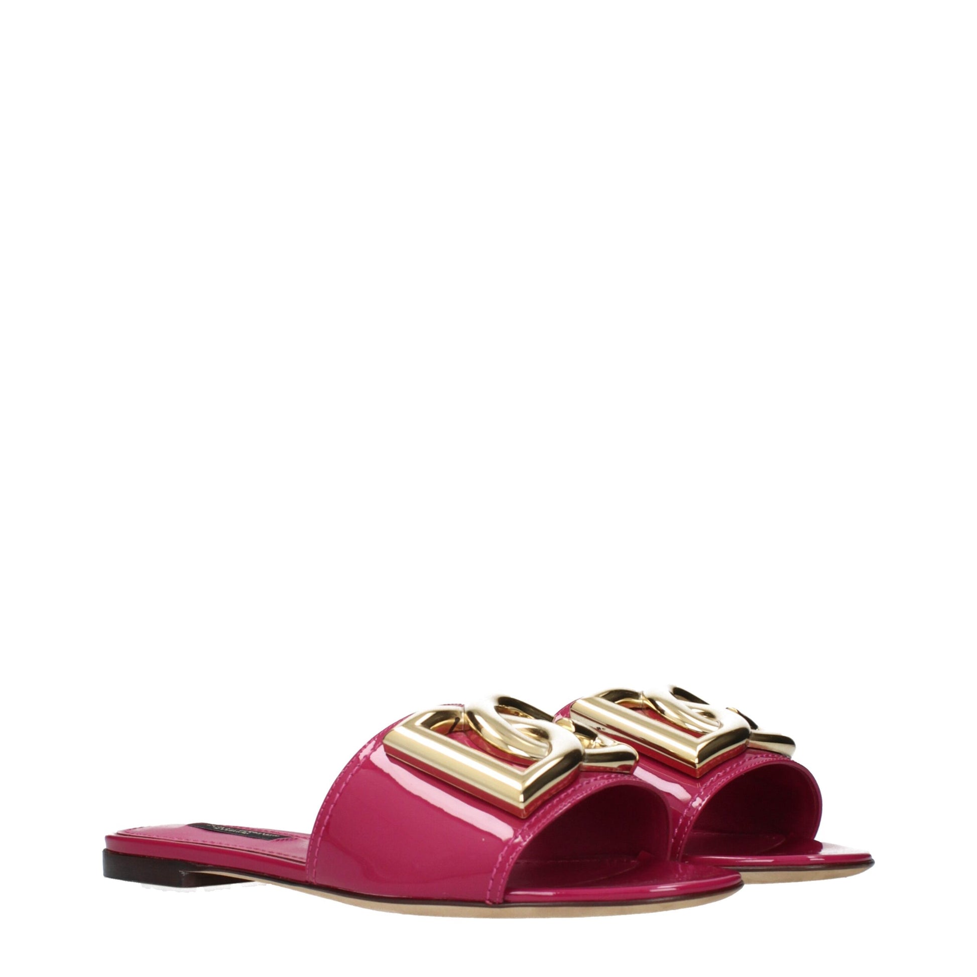 Dolce & Gabbana Pink Leather Slippers | Regal Royce
