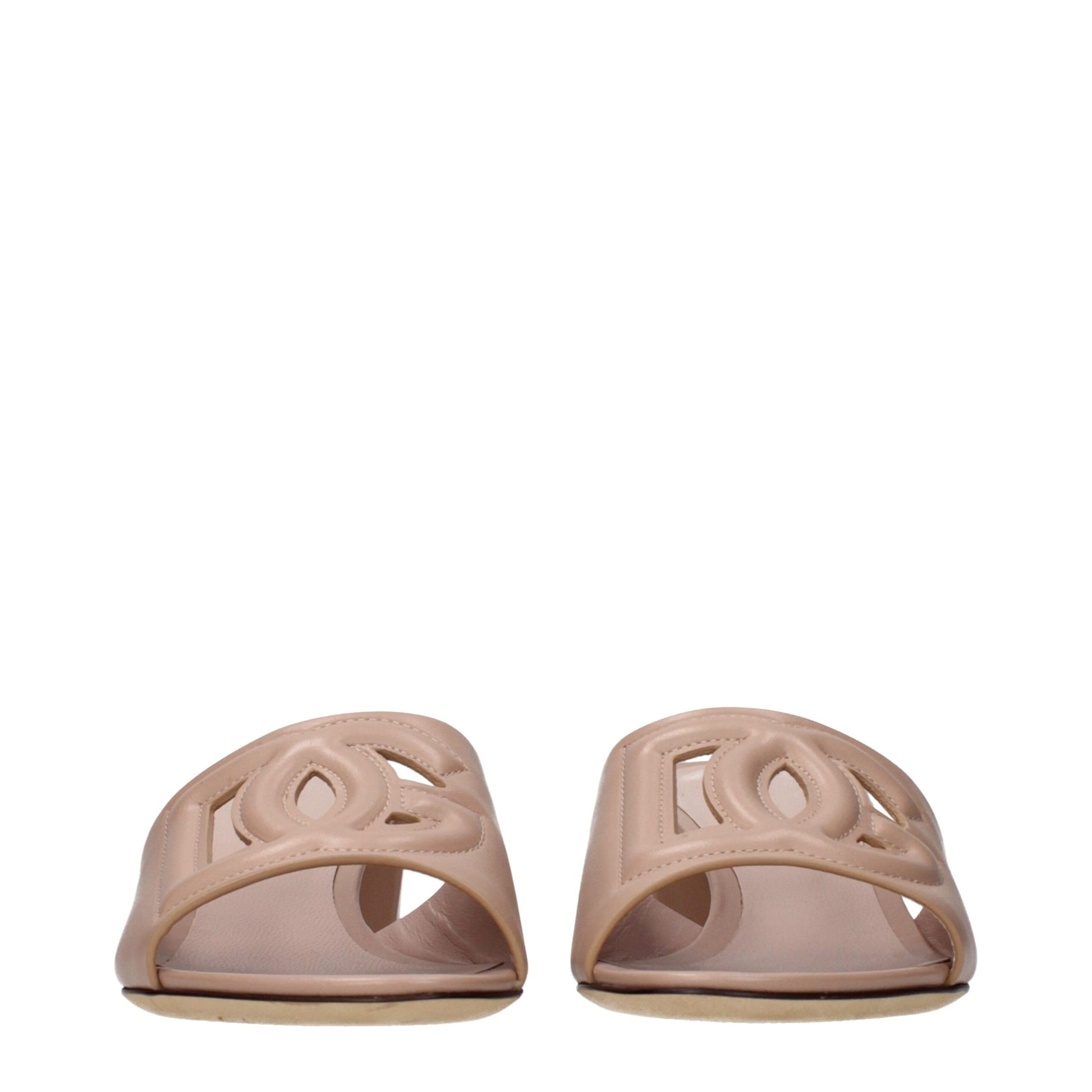 Dolce & Gabbana Pink Leather Flat Sandals | Regal Royce