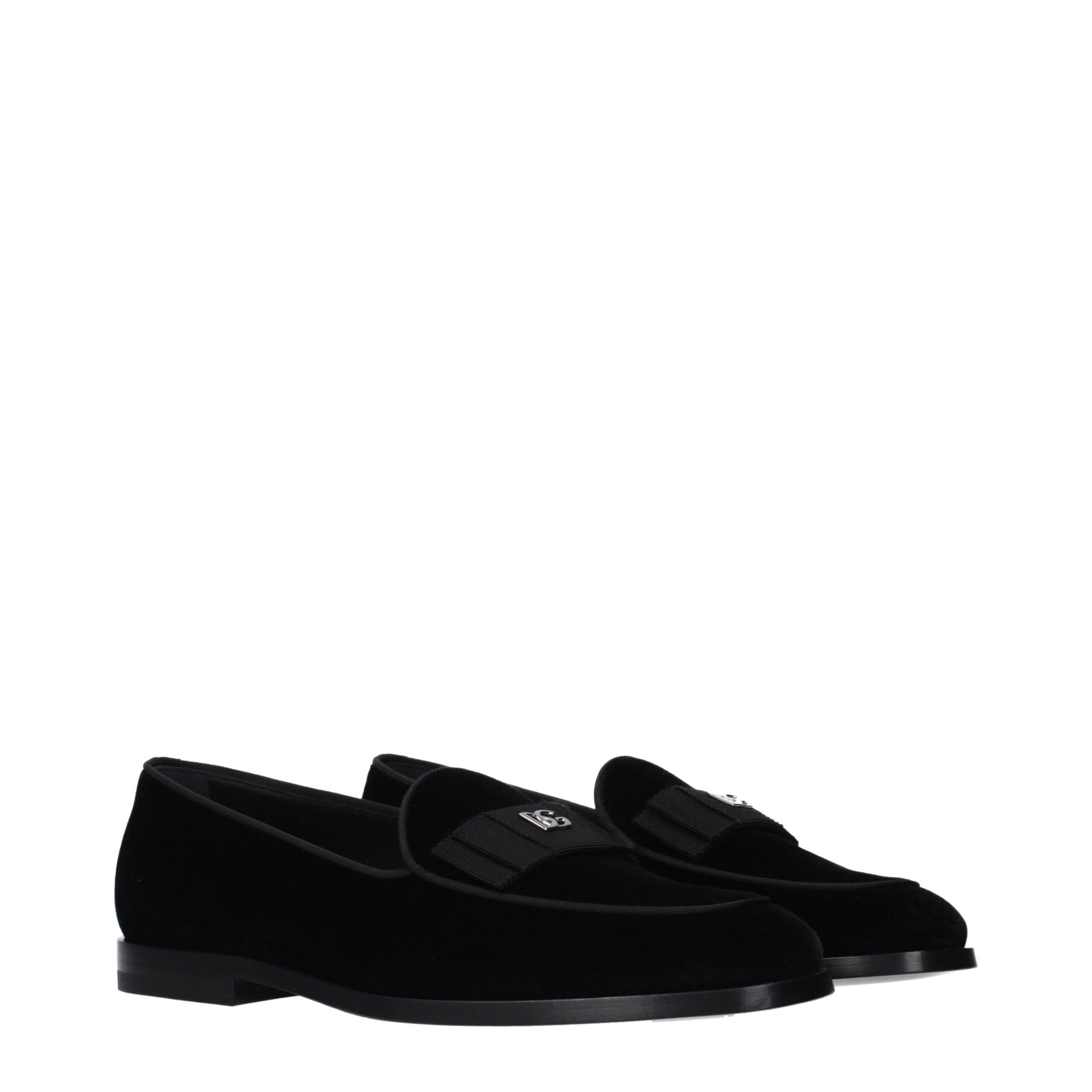 Dolce & Gabbana Black Velvet Slip-On Loafers | Regal Royce