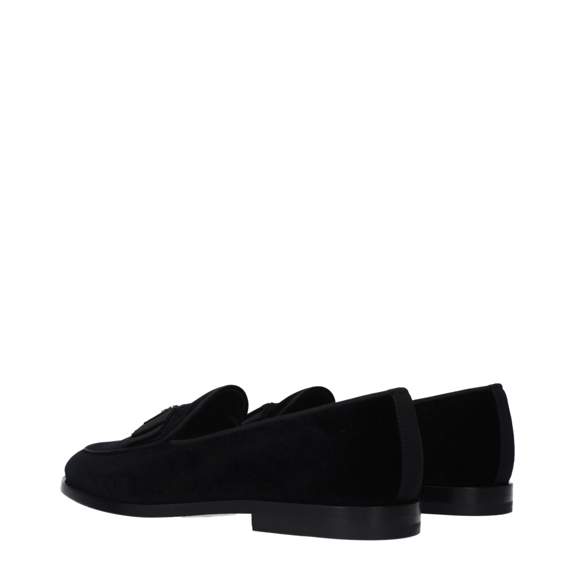 Dolce & Gabbana Black Velvet Slip-On Loafers | Regal Royce