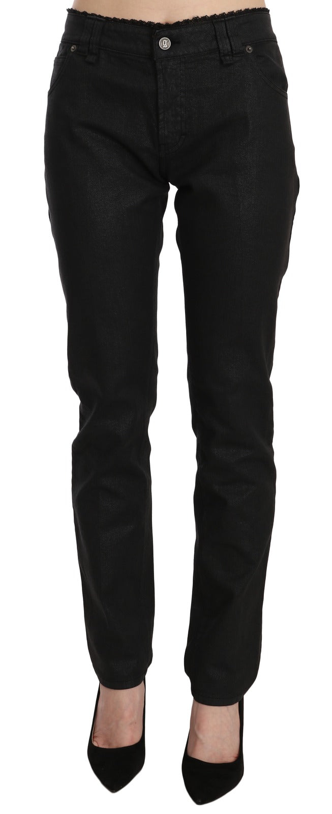 John Galliano Black Mid Waist Skinny Cotton Casual Denim Jeans | Regal Royce