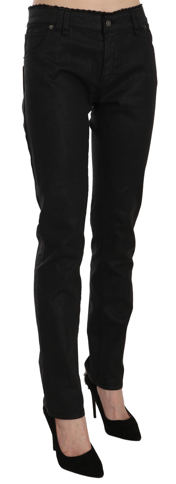 John Galliano Black Mid Waist Skinny Cotton Casual Denim Jeans | Regal Royce