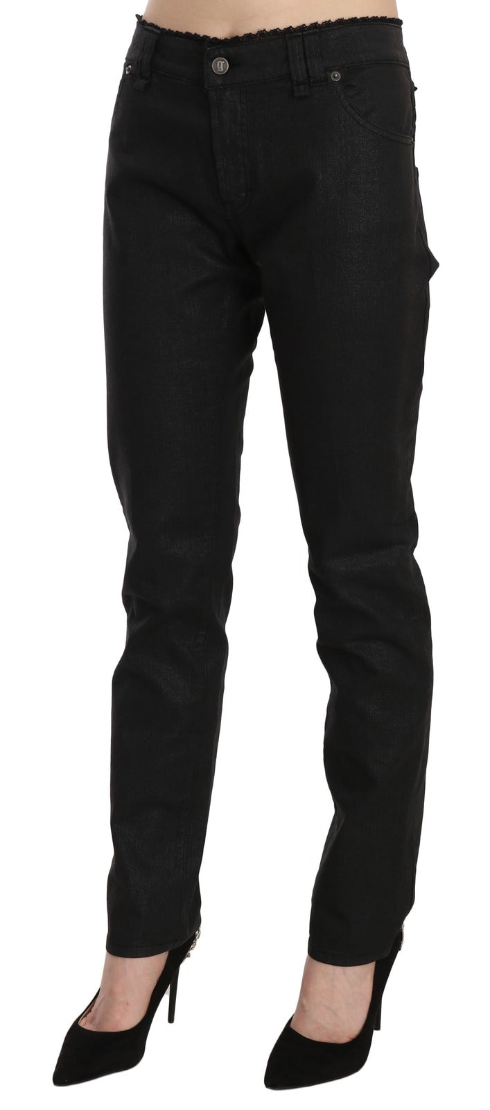 John Galliano Black Mid Waist Skinny Cotton Casual Denim Jeans | Regal Royce