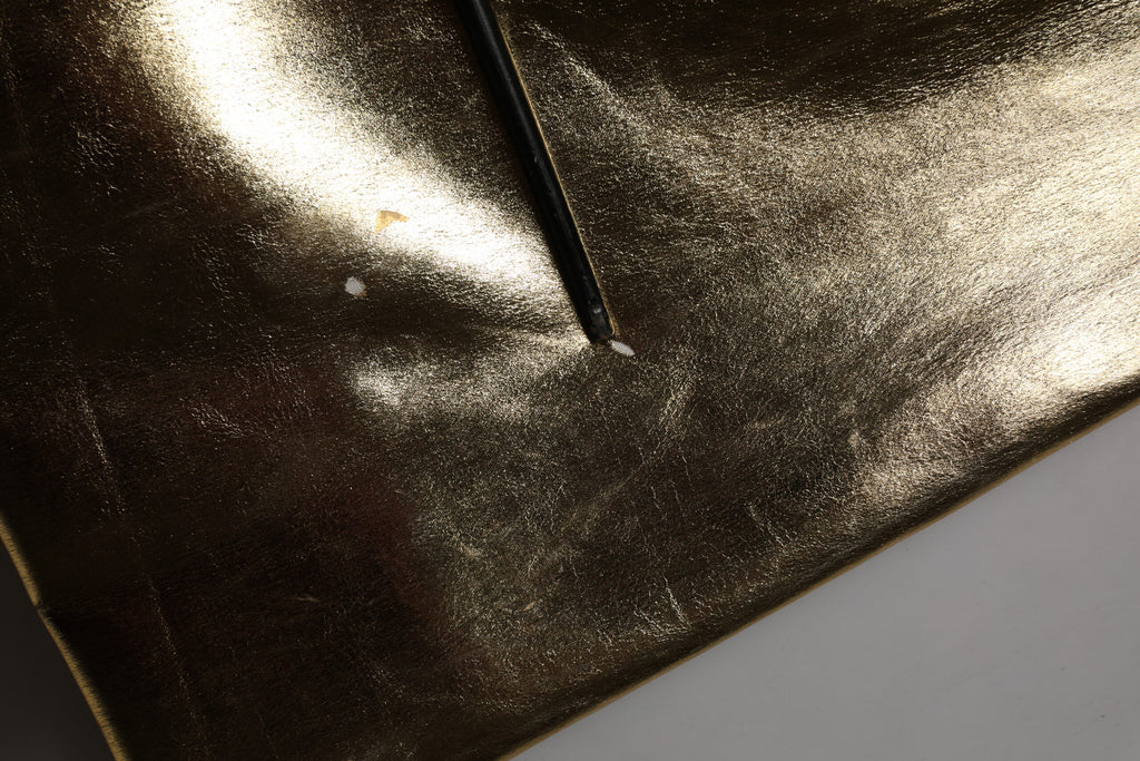 Dolce & Gabbana Gold Acetate Crystal High Waist Mini Skirt