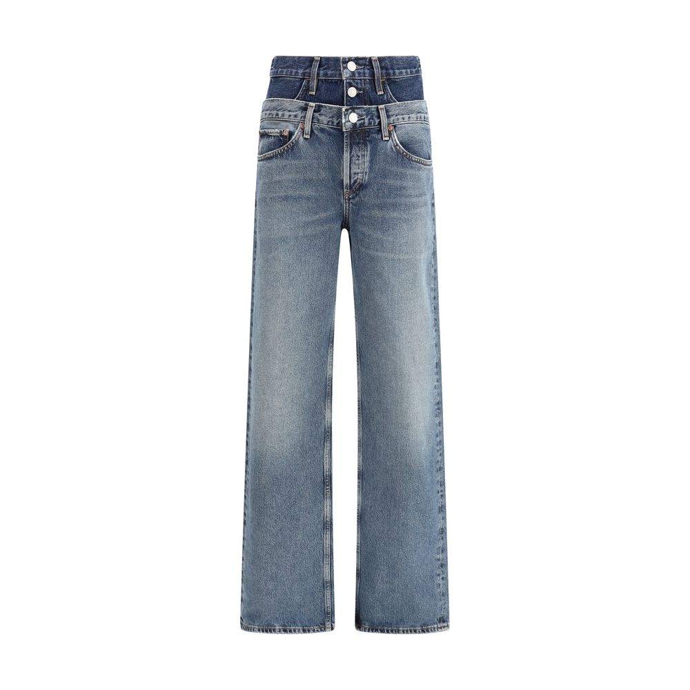 Agolde Blue Recycled Cotton Straight-Leg Jeans | Regal Royce