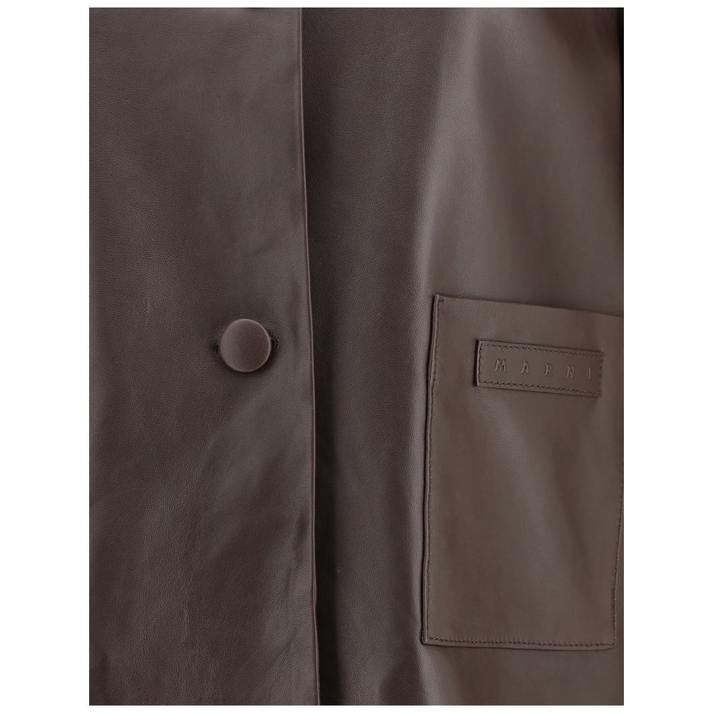 Marni Brown Leather Jacket | Regal Royce