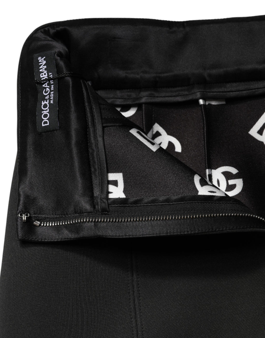 Dolce & Gabbana Black Nylon Pencil Cut High Waist Mini Skirt