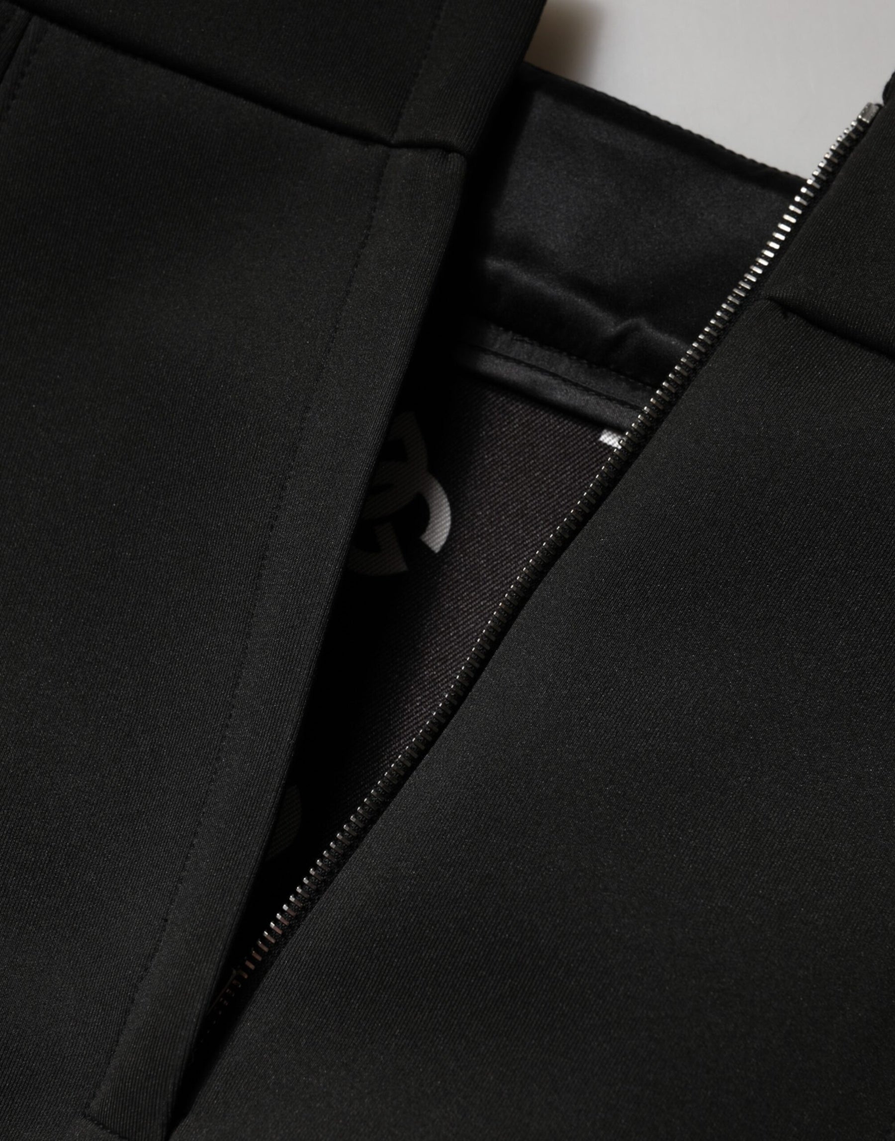 Dolce & Gabbana Black Nylon Pencil Cut High Waist Mini Skirt | Regal Royce